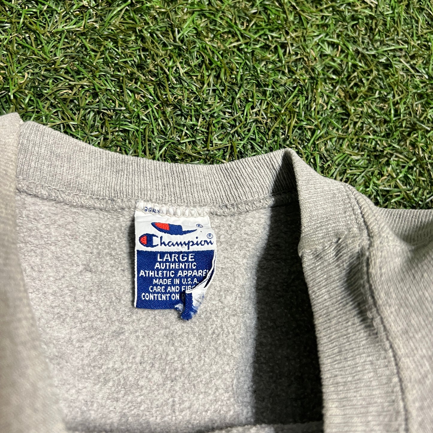 Champion 1990s Simple Spellout Grey Crewneck Size Large USED v14513