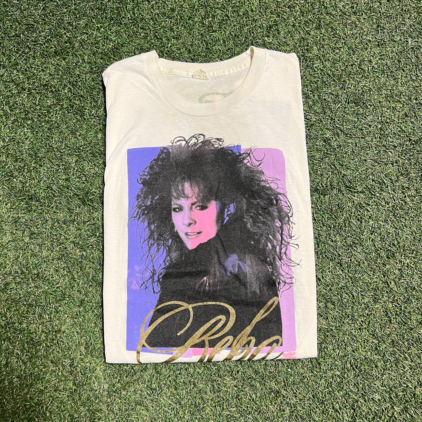 1991 Reba Tee White Size Medium USED v14518