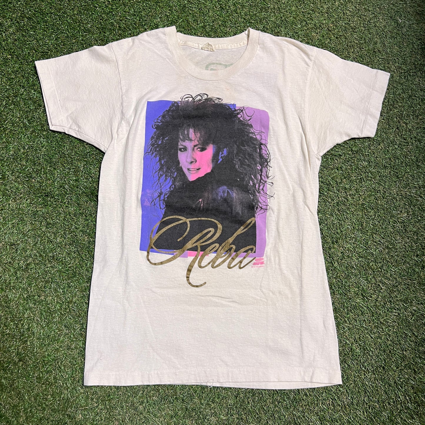 1991 Reba Tee White Size Medium USED v14518