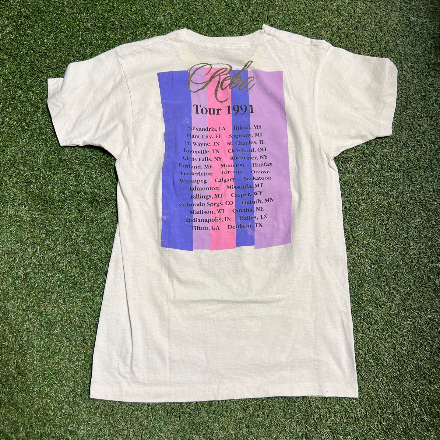 1991 Reba Tee White Size Medium USED v14518