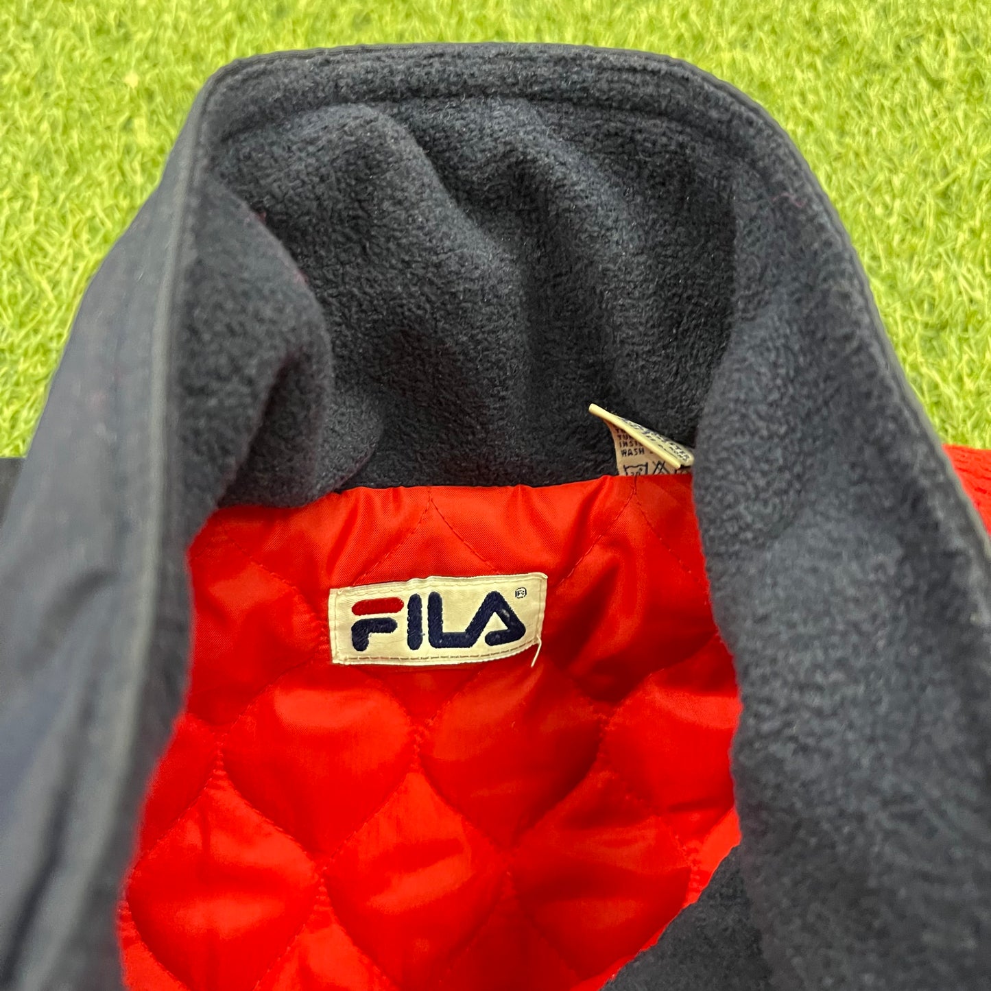 1990s Fila Down Jacket Red Blue Size Large V14635