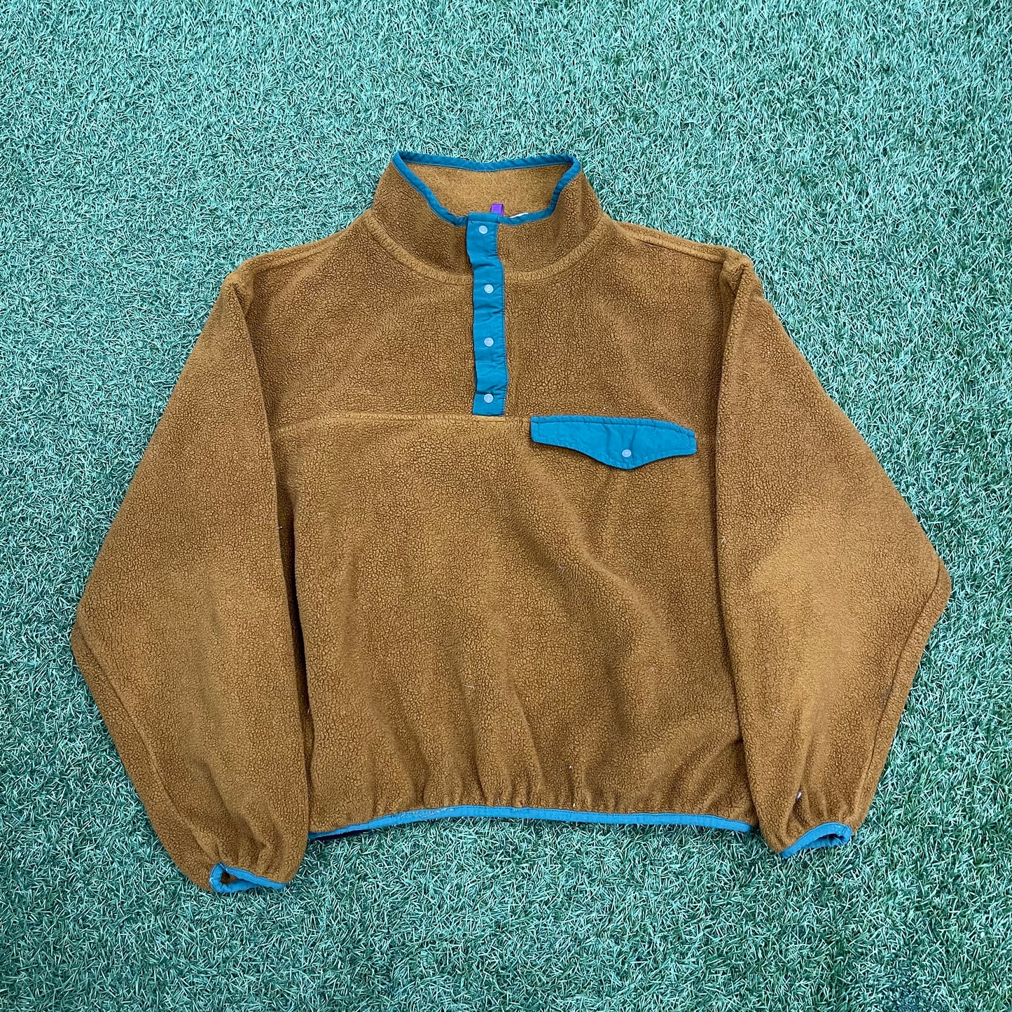 1990s EMS Half Zip Fleece Brown Size Large V14634