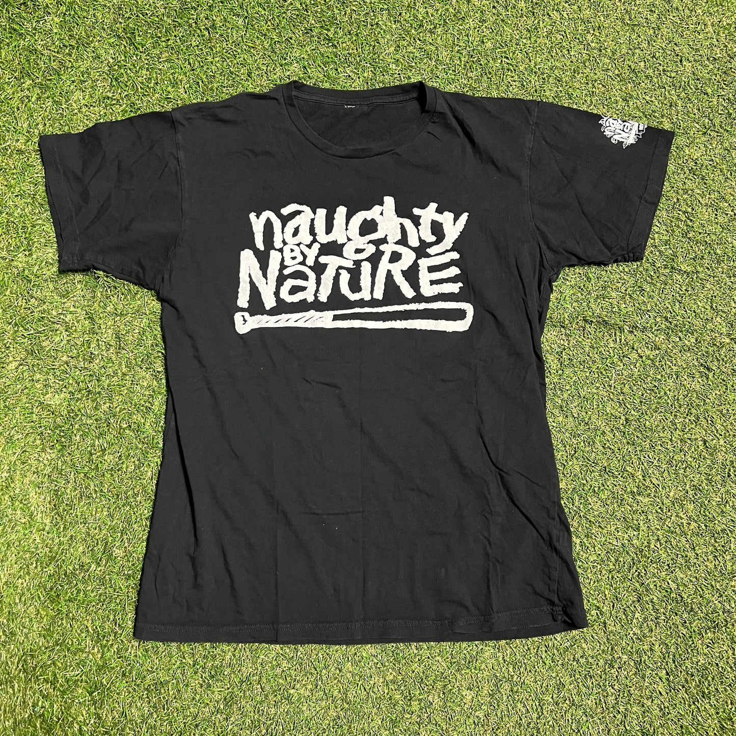 Naughty by Nature 25th Anniversary Black Tee Size Medium USED v15622