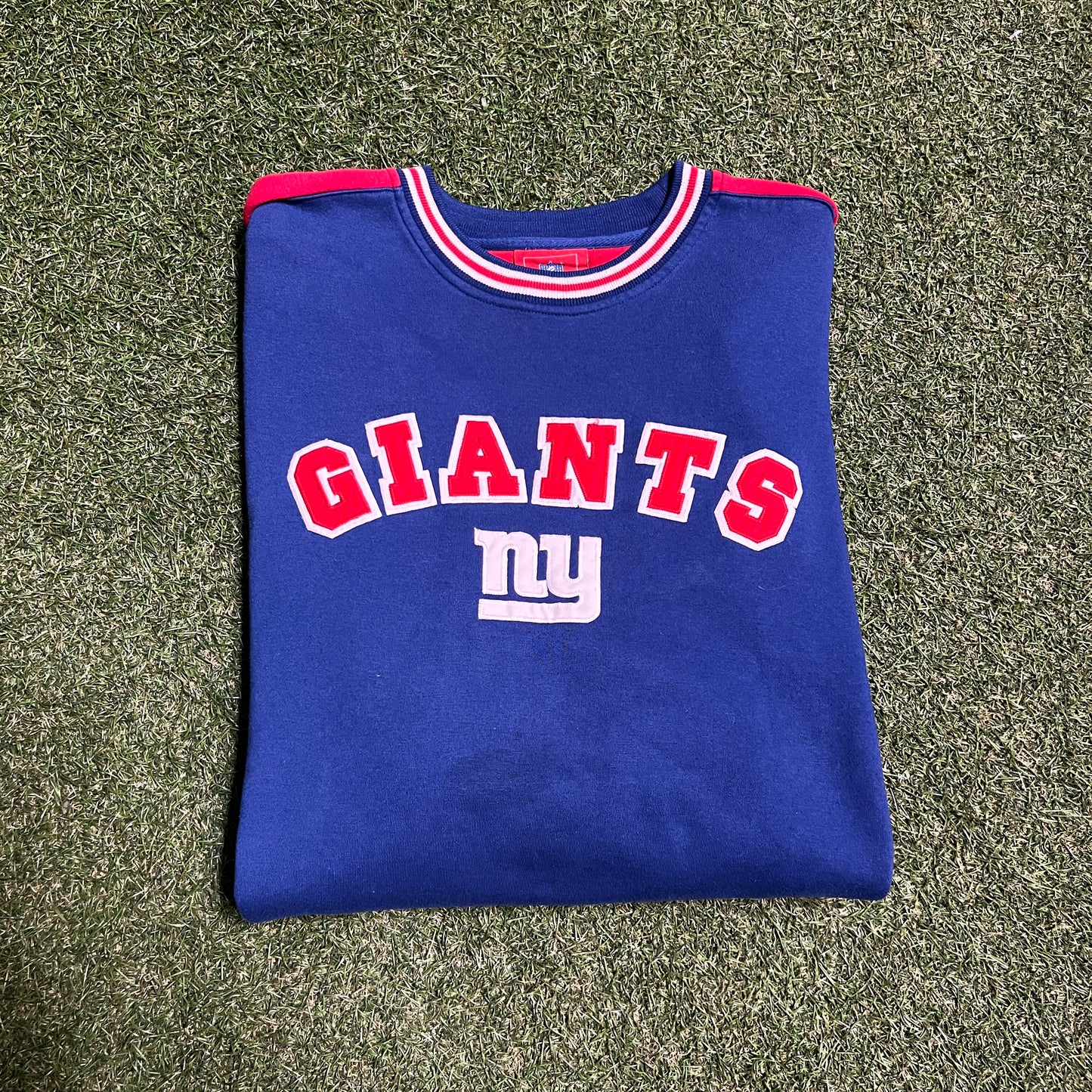 NY Giants NFL Tag Blue Crewneck Size XL USED v15659