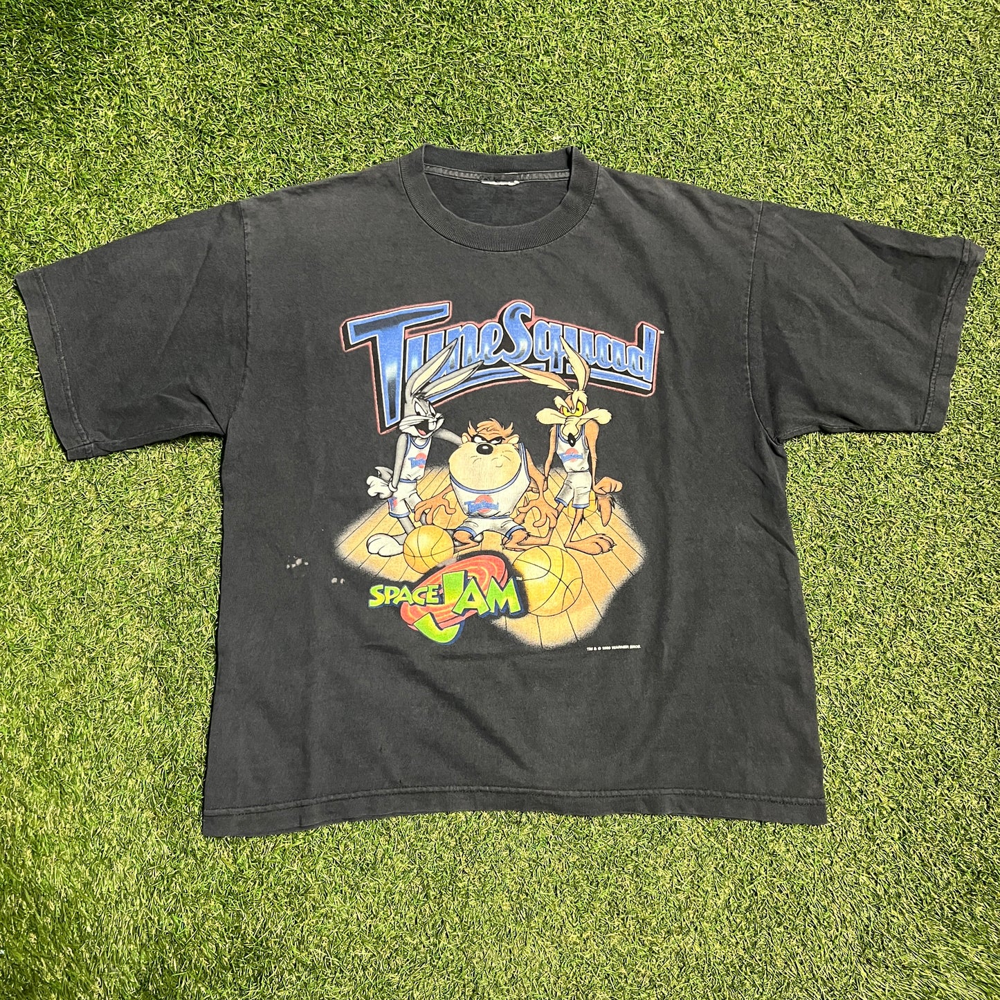1996 Space Jam Tune Squad Black Tee Size Large USED v15653