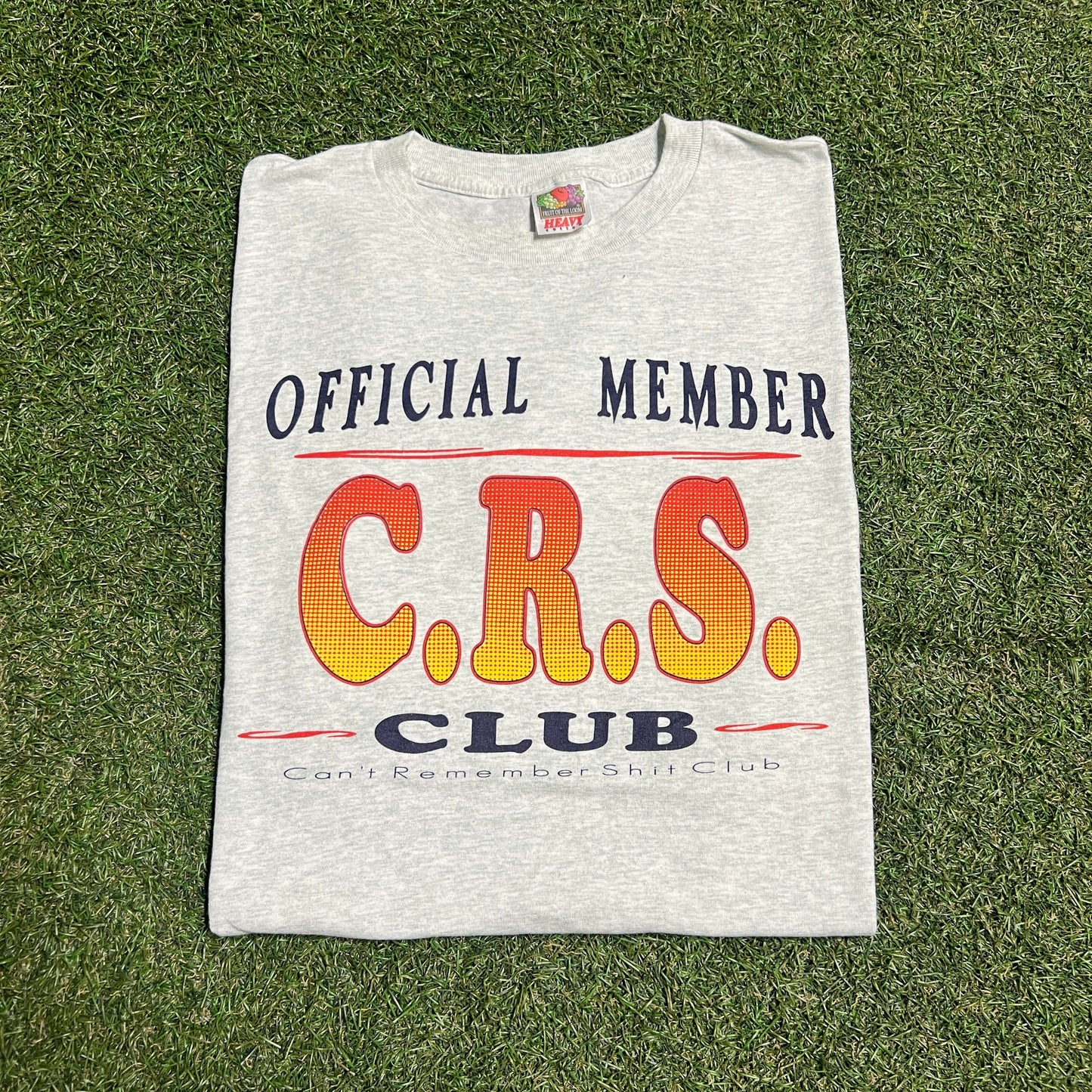 Y2K "CRS" Club Grey Tee Size Large USED v15643
