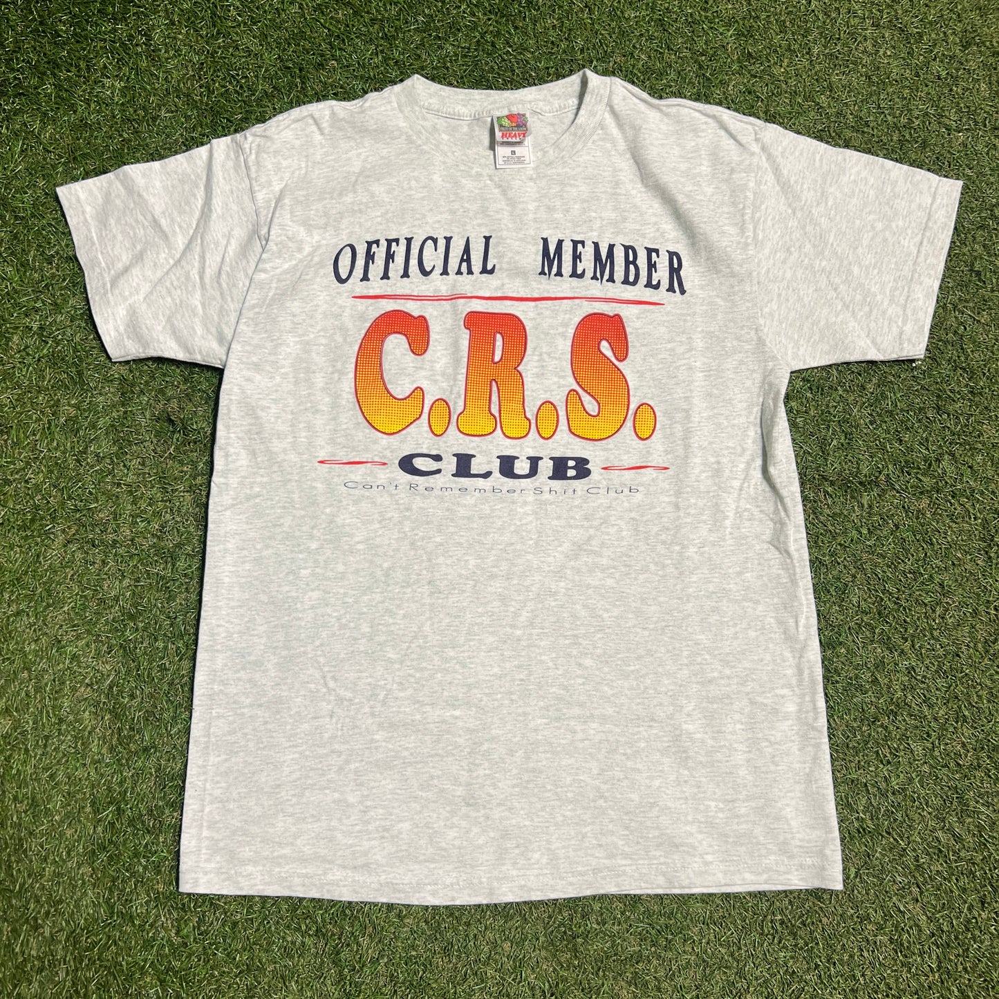 Y2K "CRS" Club Grey Tee Size Large USED v15643