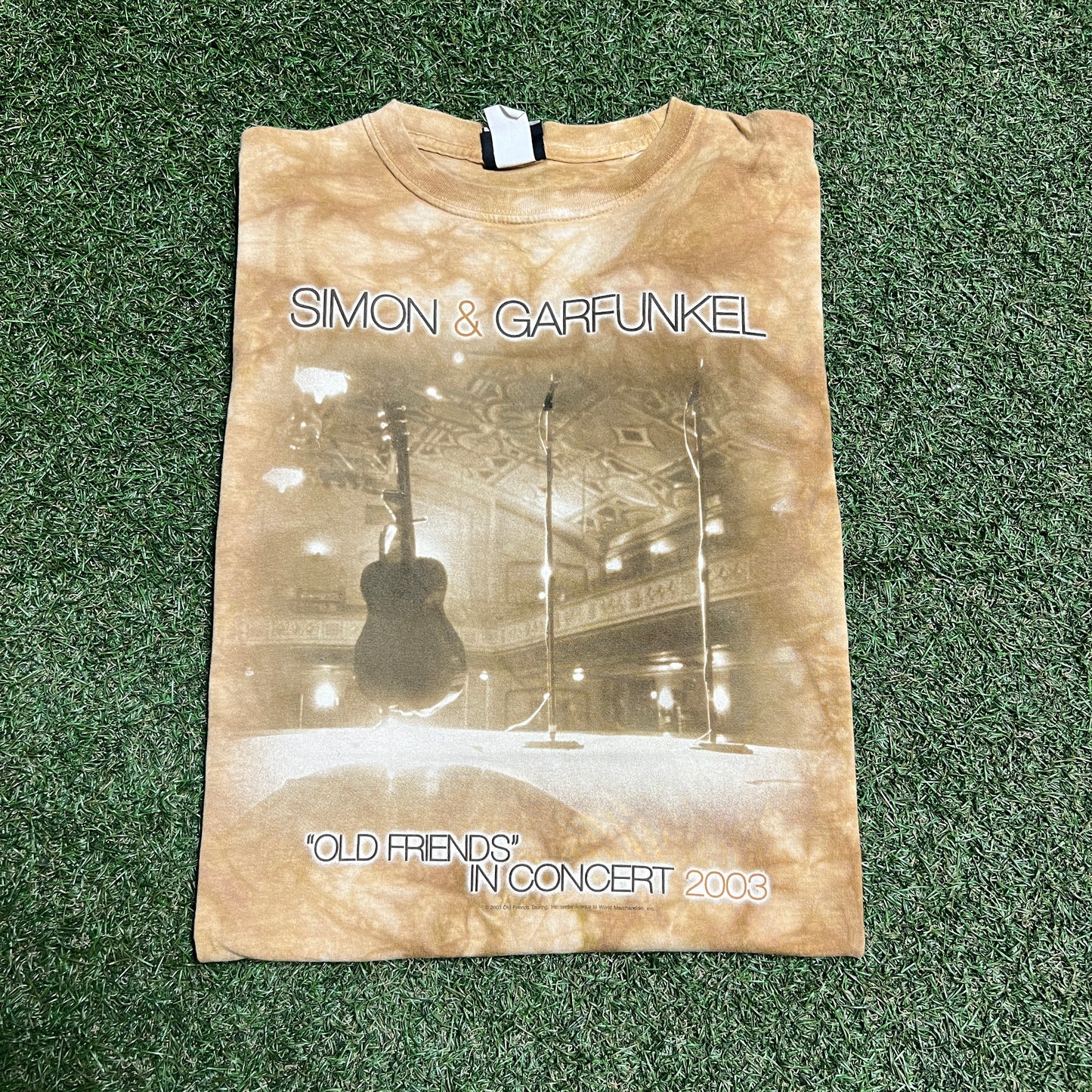 2003 Simon and Garfunkel Brown "Old Friends" Tour Tee Size Large USED v15642