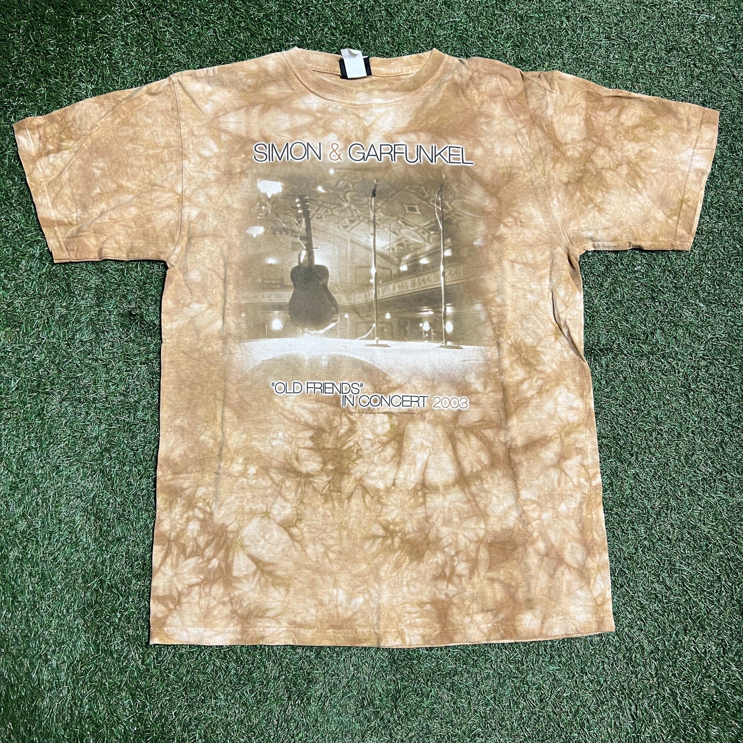 2003 Simon and Garfunkel Brown "Old Friends" Tour Tee Size Large USED v15642
