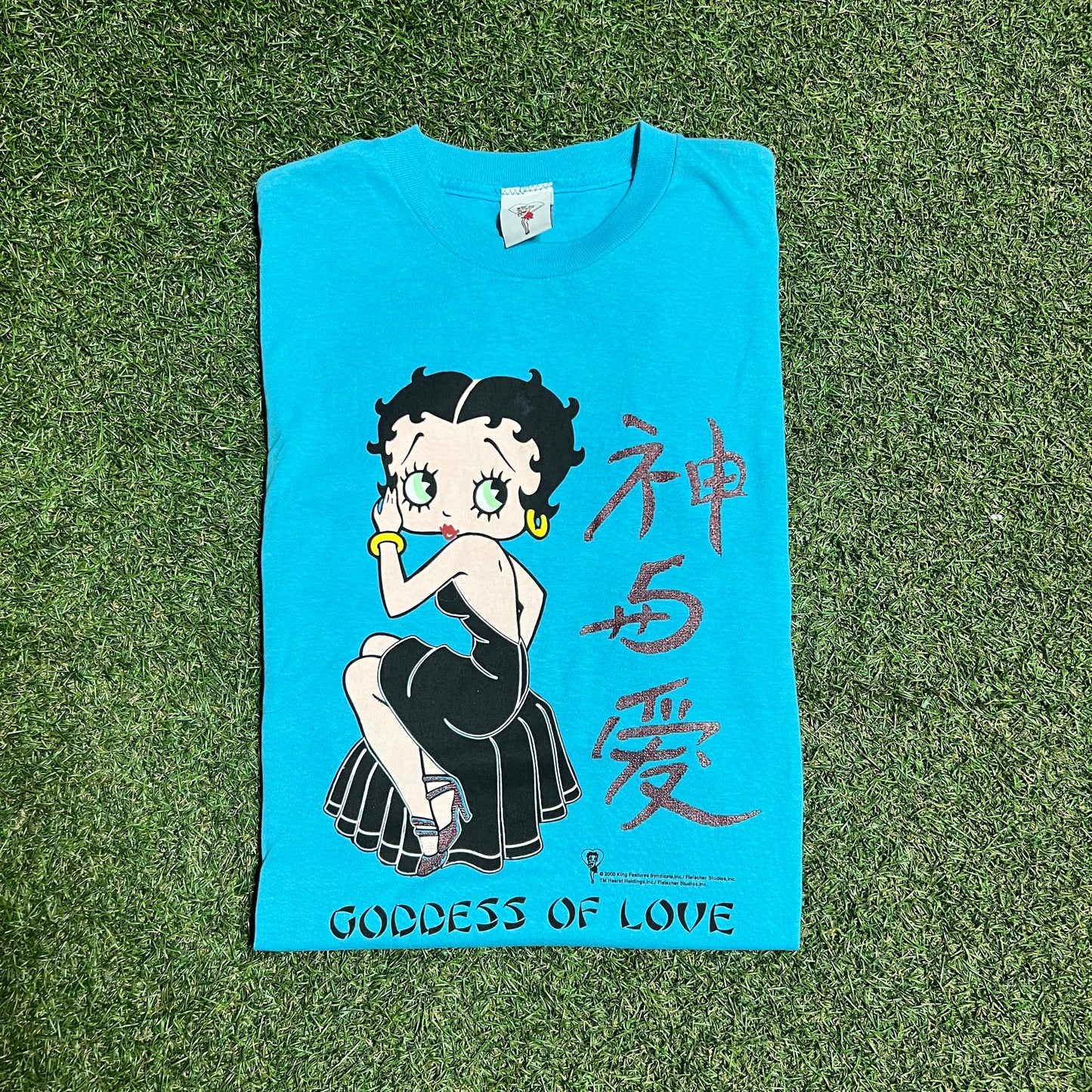 2000 Betty Boop "Goddess of Love" Blue Tee Size Medium USED v15664