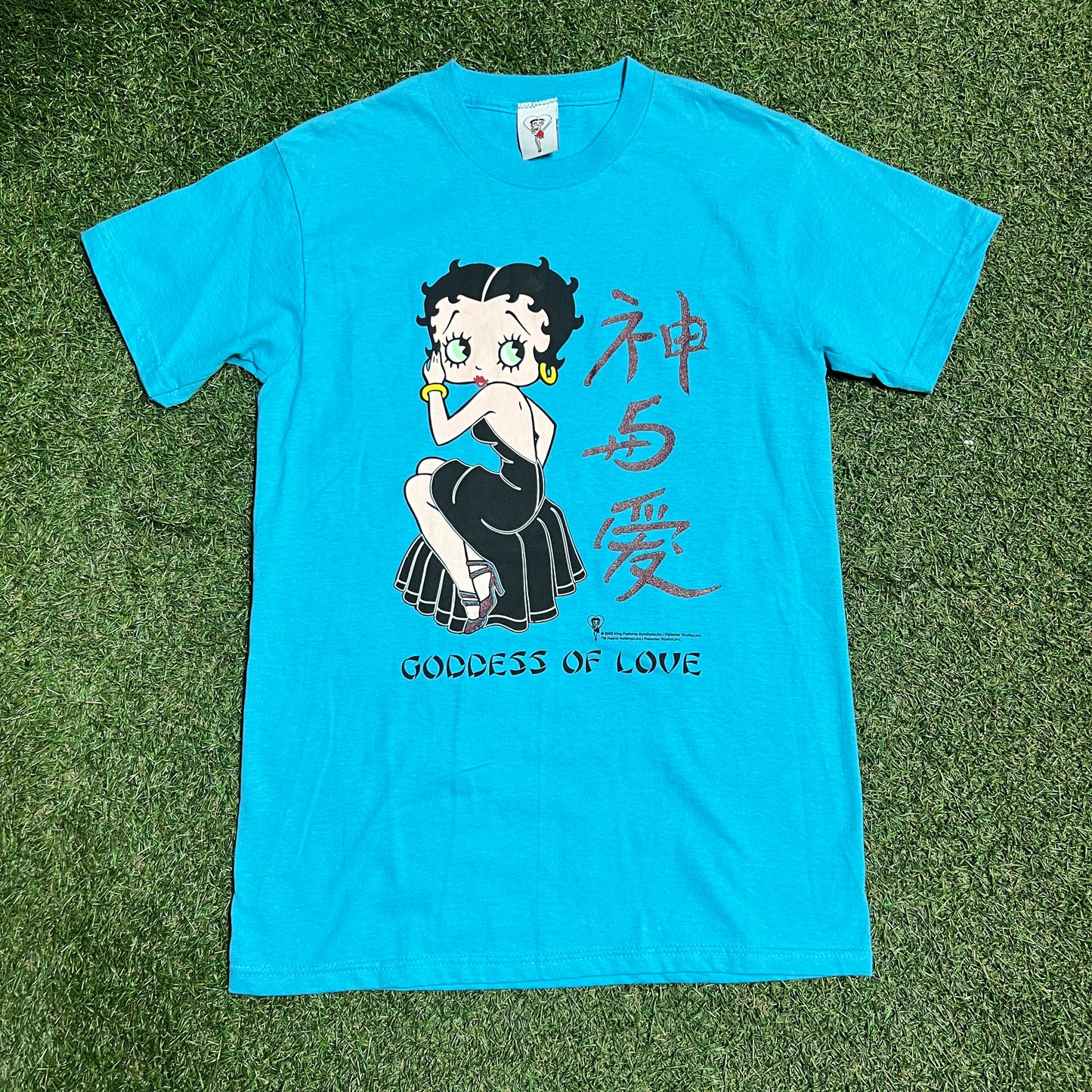2000 Betty Boop "Goddess of Love" Blue Tee Size Medium USED v15664
