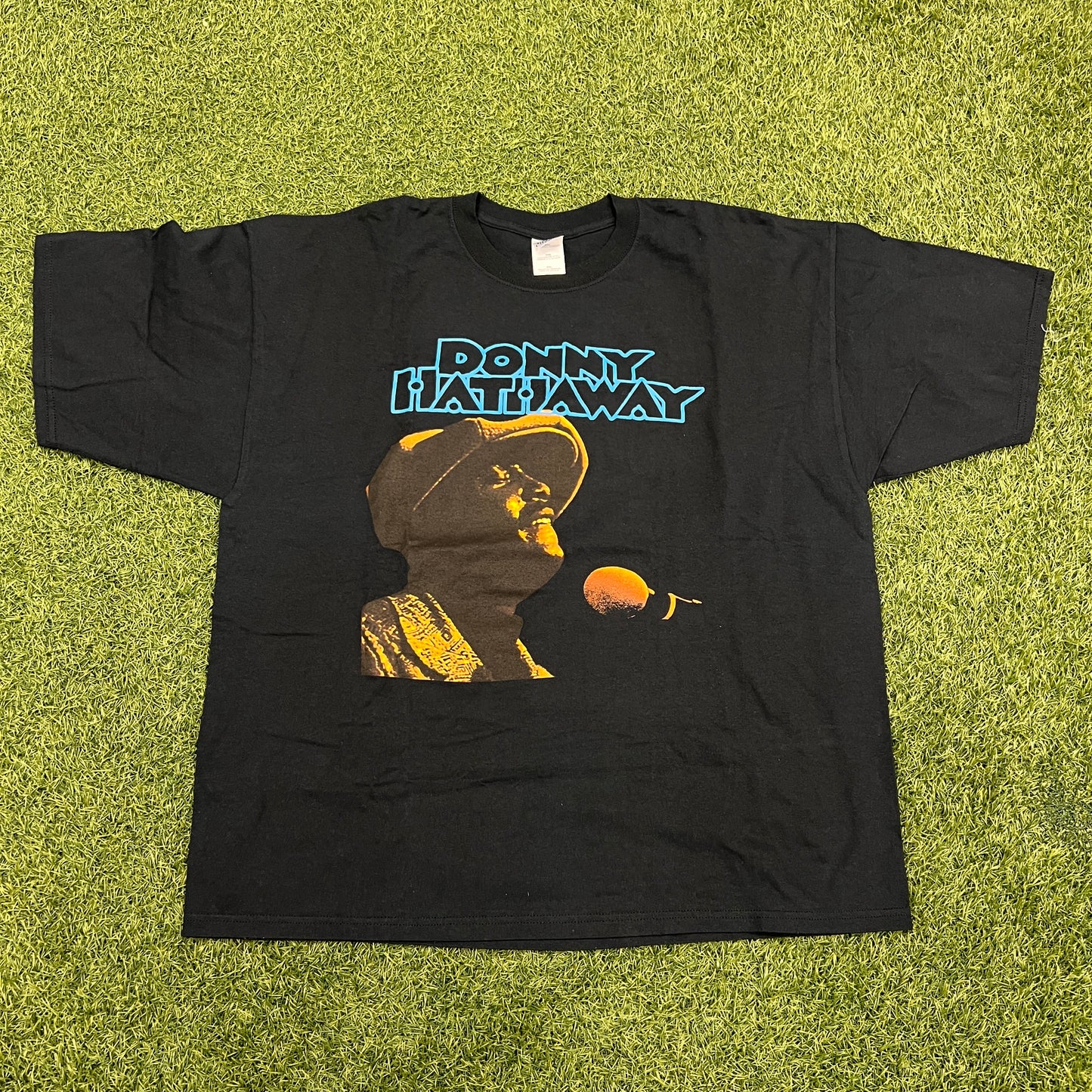 1990s Donny Hathaway Black Tee Size XXL USED v14604