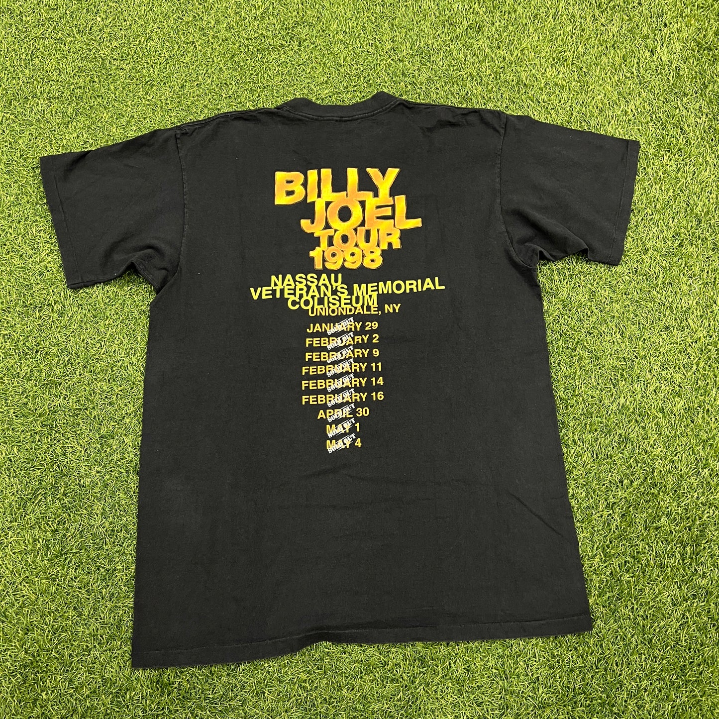 1998 Billy Joel Tour Black Tee Size XL USED v14606