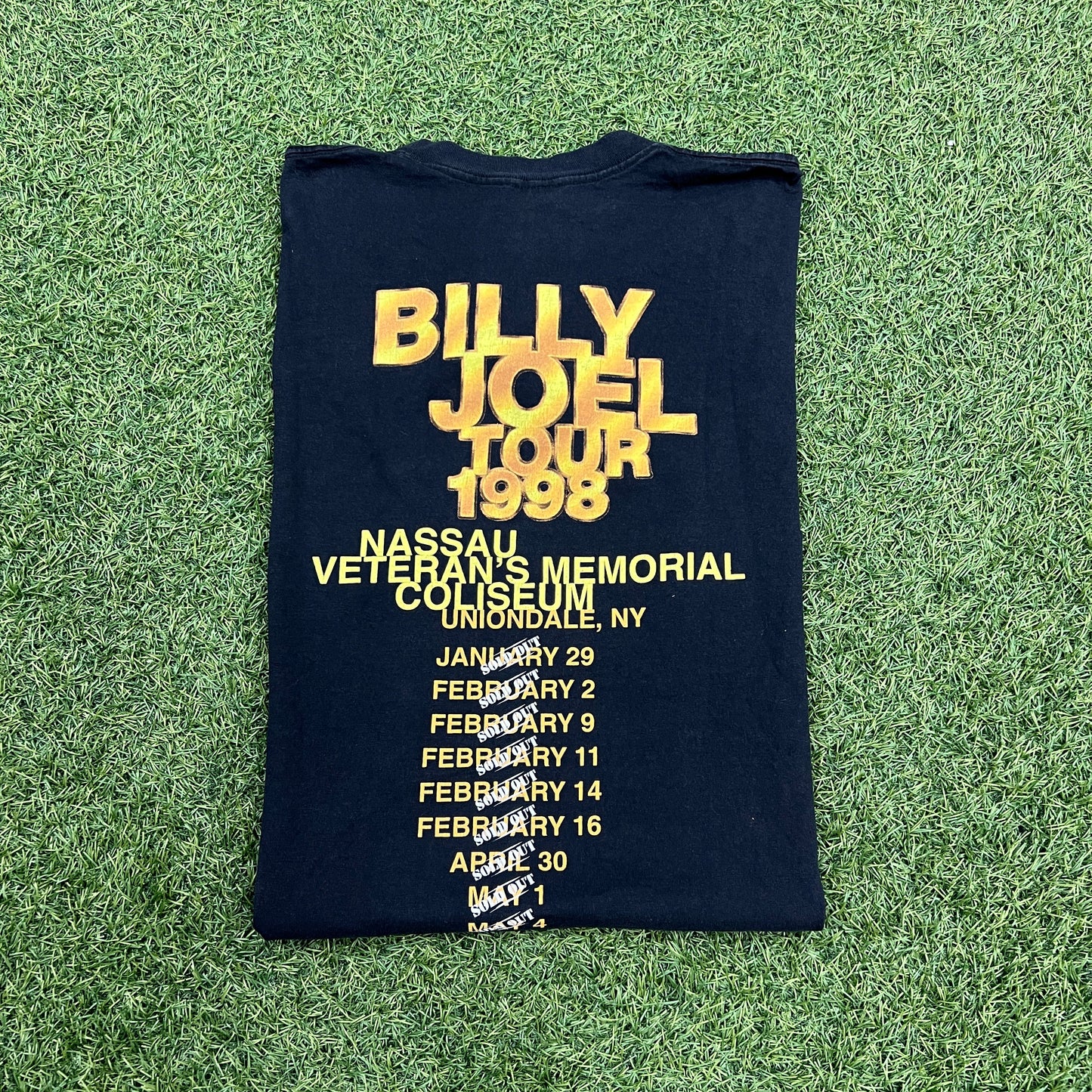 1998 Billy Joel Tour Black Tee Size XL USED v14606