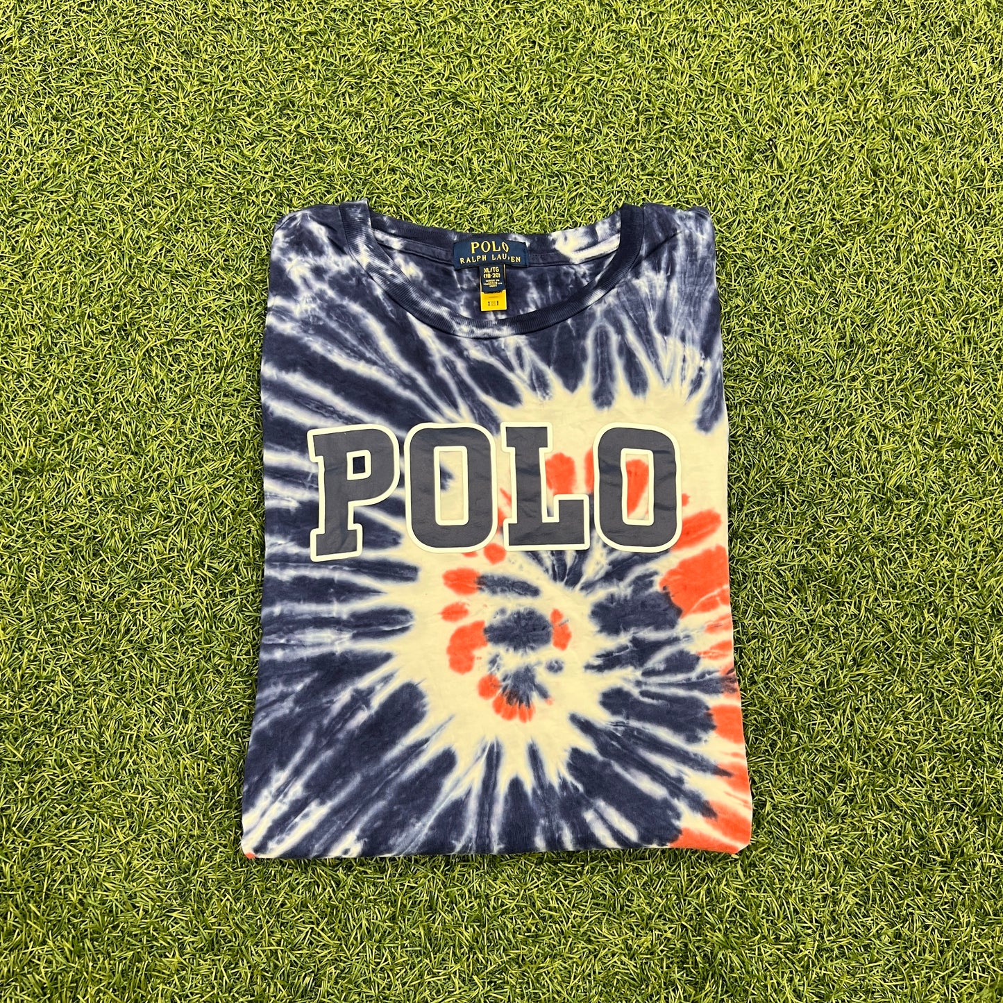 Polo New Age Blue Tie Dye Tee Size XL USED v14614