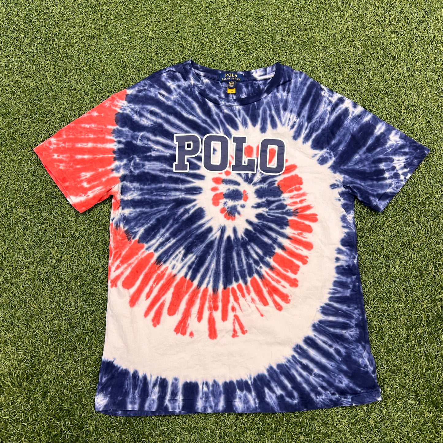 Polo New Age Blue Tie Dye Tee Size XL USED v14614