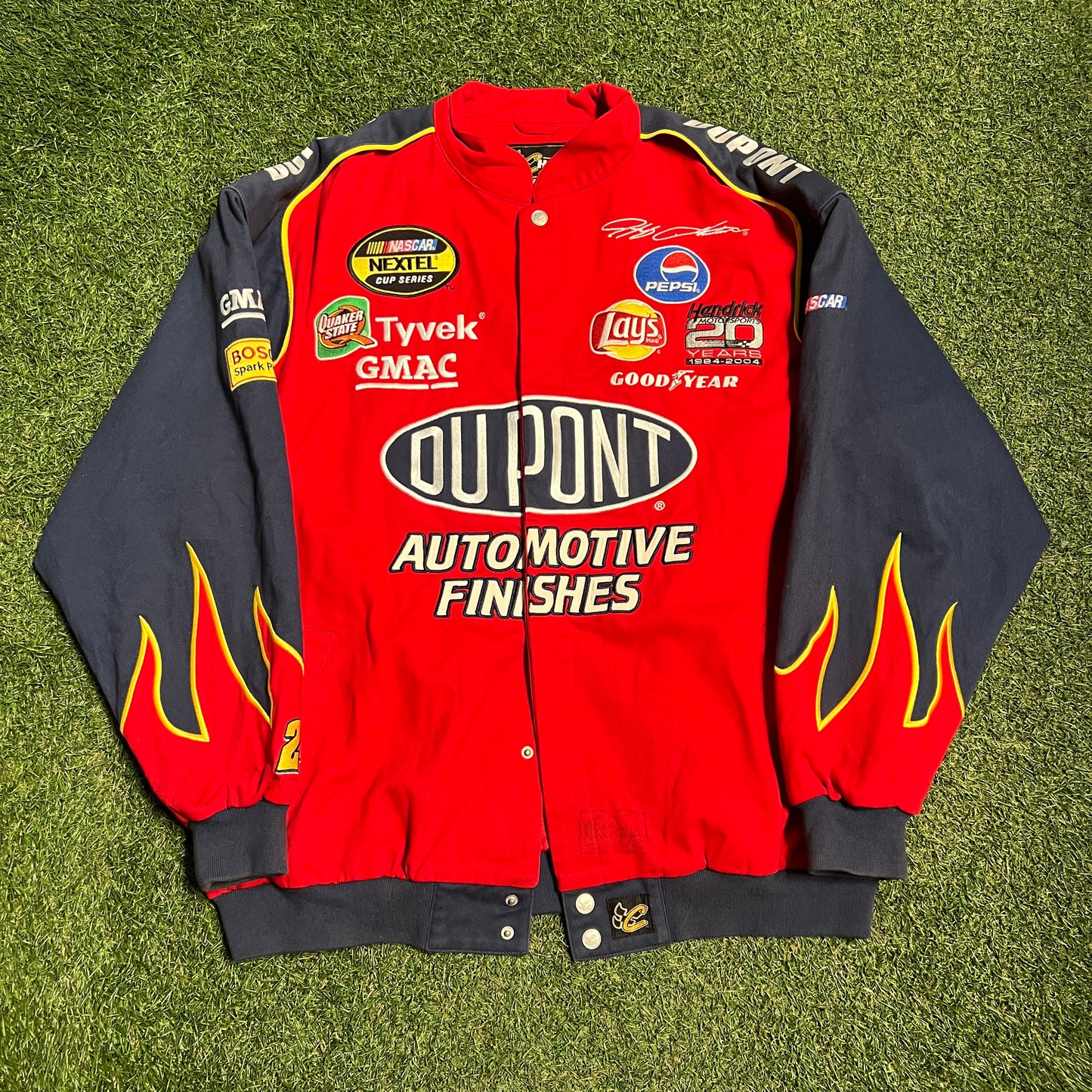 Y2K Nascar Dupont Jeff Gordon AOP Red Jacket Size XL USED v15675