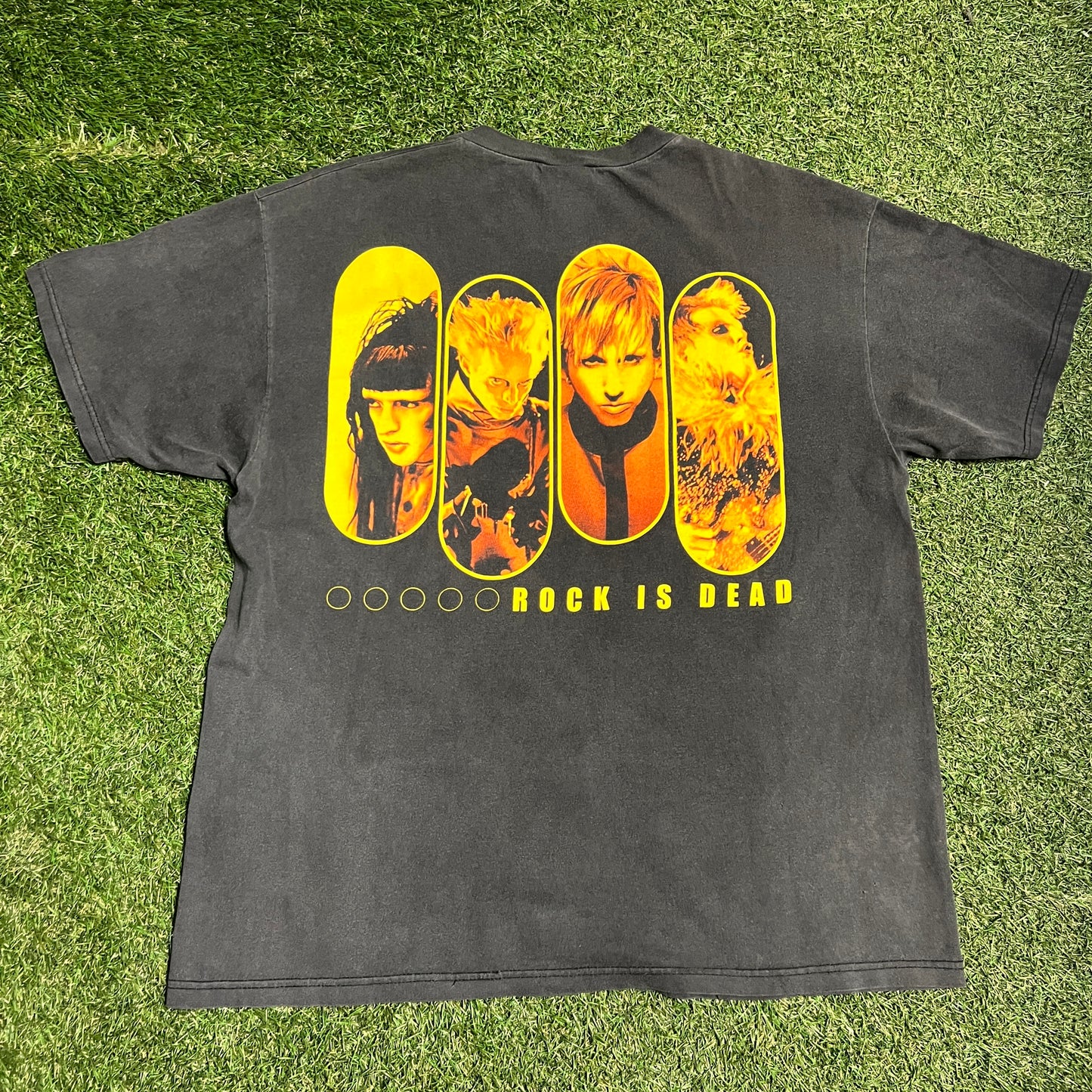 1999 Vintage Marilyn Manson Rock is dead Tee black Size XL USED v13955