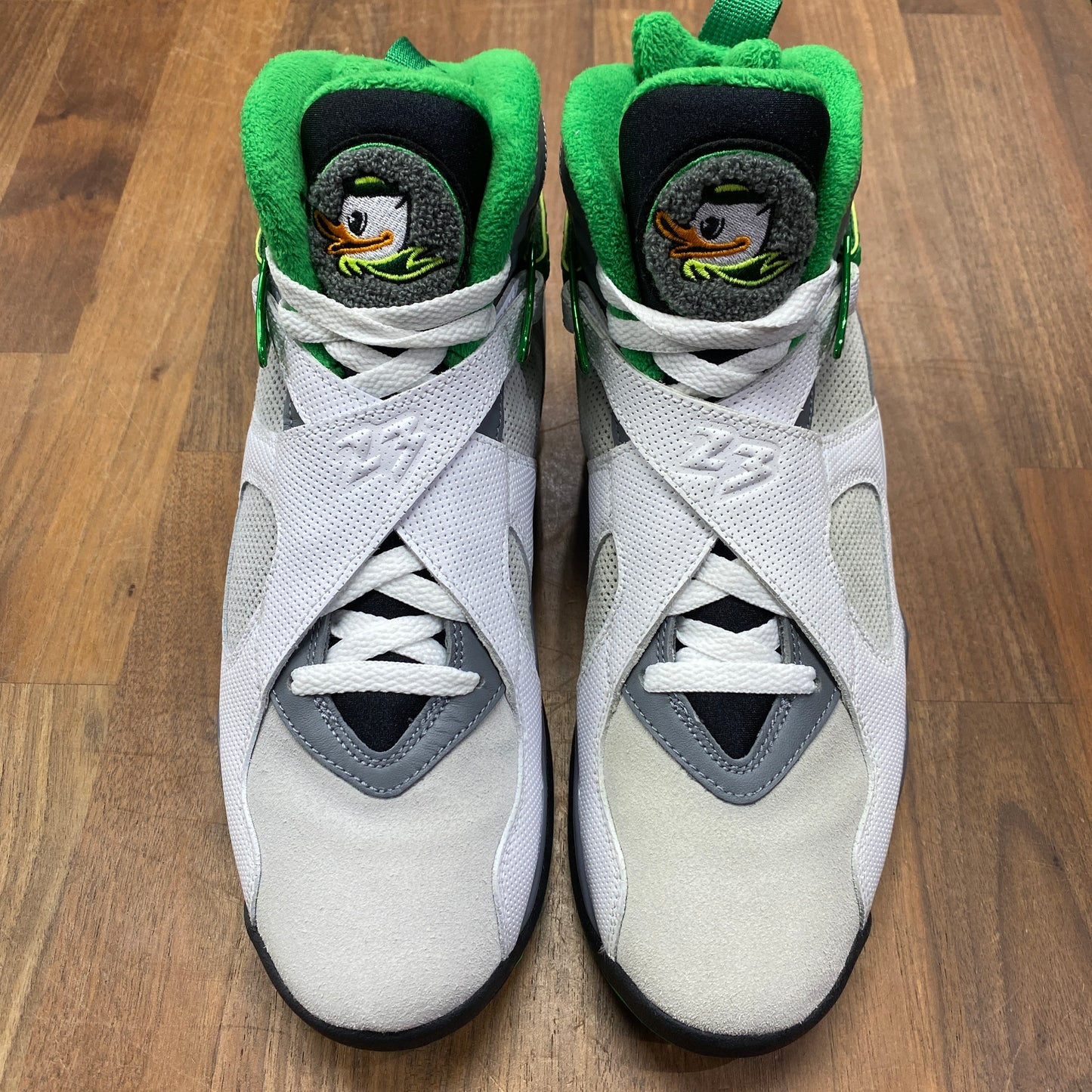 Jordan 8 University of Oregon PE Pure Platinum SAMPLE Size 9 NEW s10661