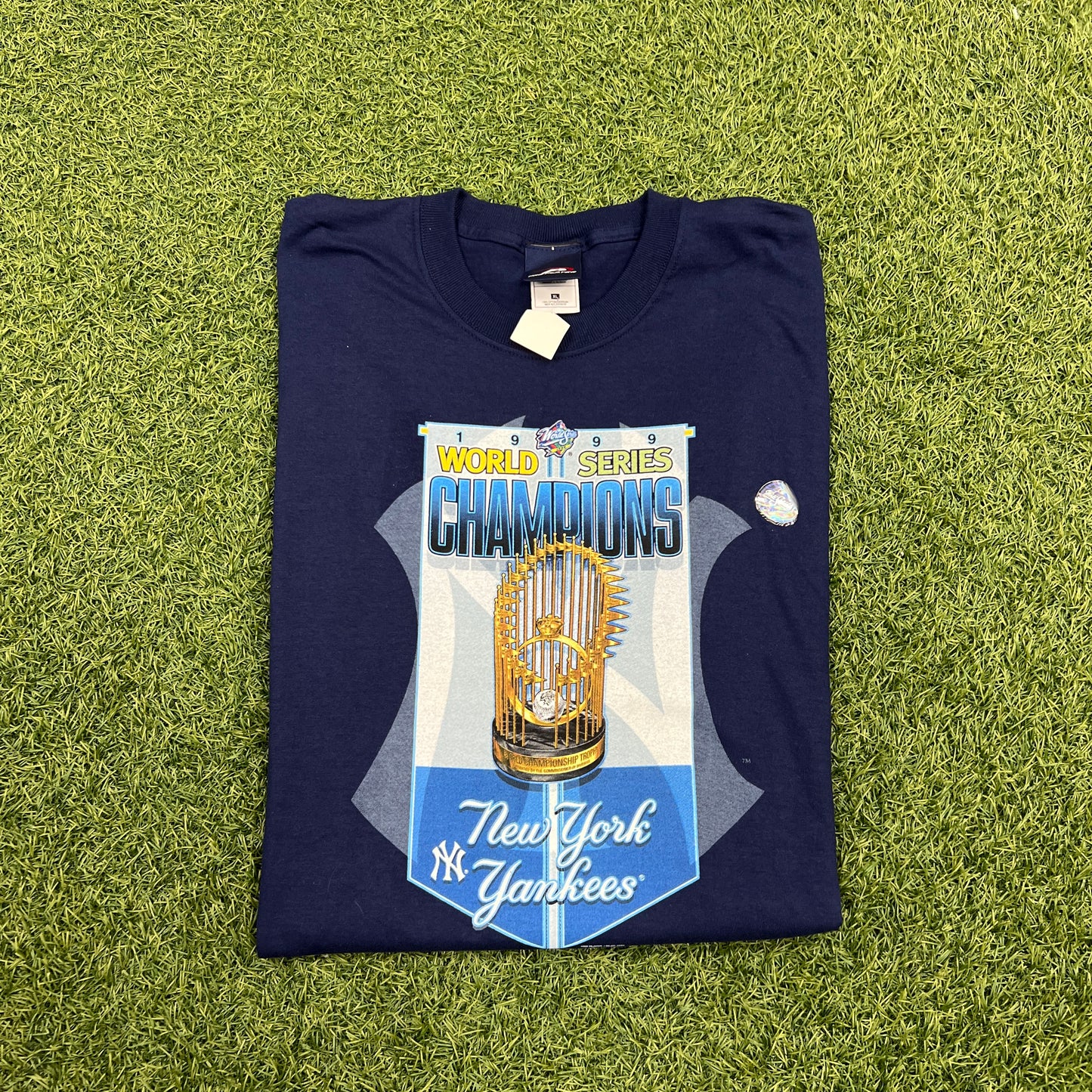 1999 Yankees World Series Champions Navy Tee Size XL NEW v14660