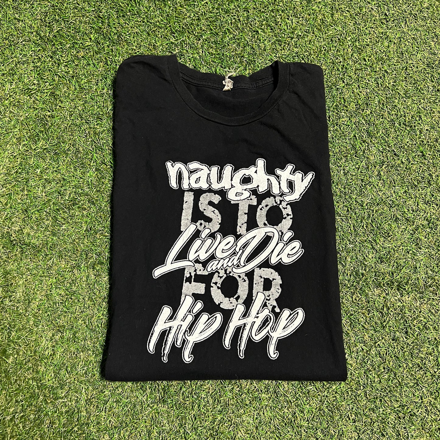 25th Anniversary Naughty by Nature Live and Die Black Tee Size Large USED v15676