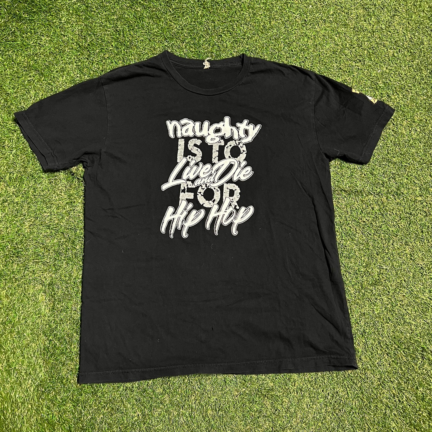25th Anniversary Naughty by Nature Live and Die Black Tee Size Large USED v15676