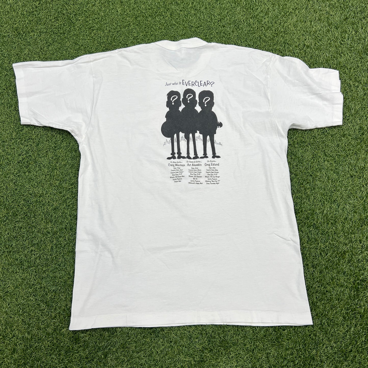1996 Everclear 3 Band Members White Tee Size XL USED v14662