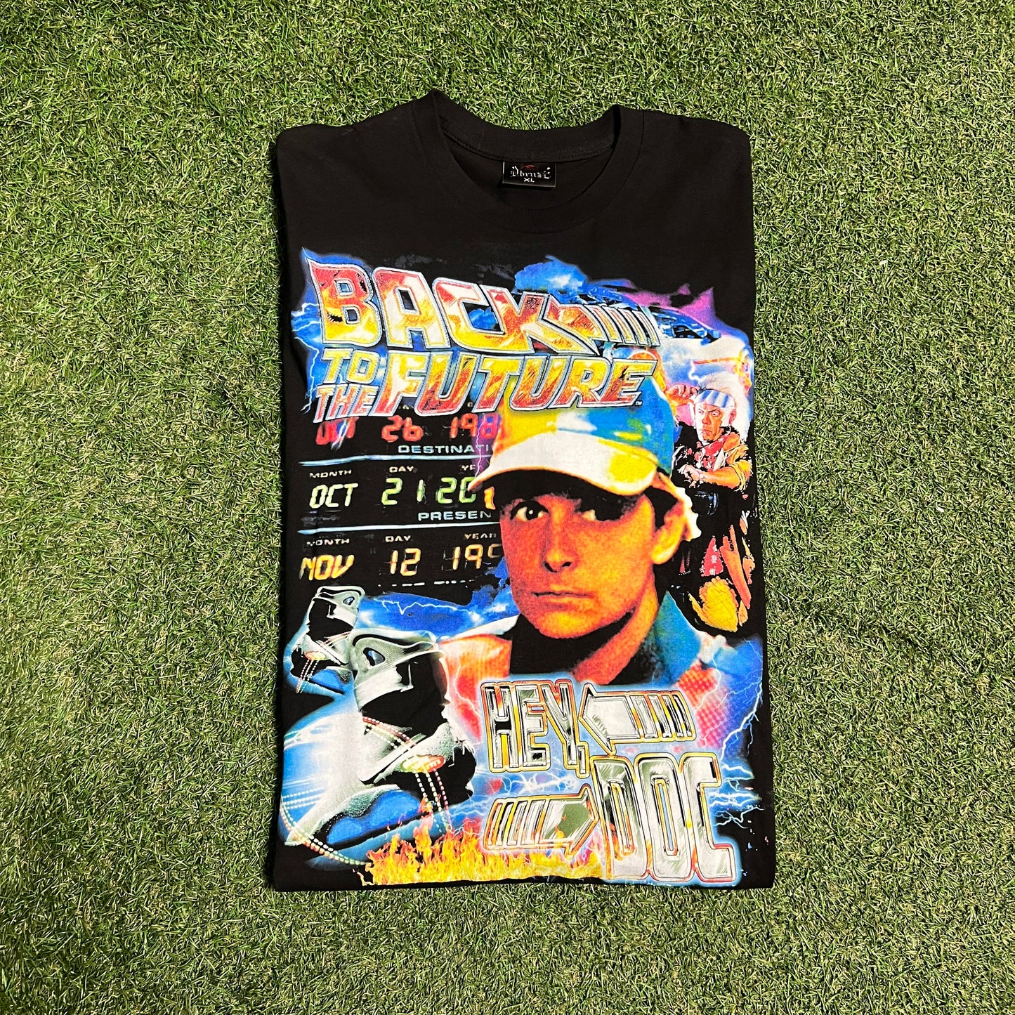 Dbruze Back To The Future Rap Style New Age Black Tee Size XL USED v15682