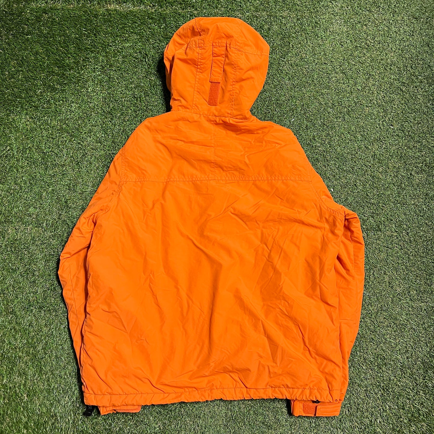 Supreme 2017 Hooded Spellout Half Zip Orange Jacket Size Large USED x13163