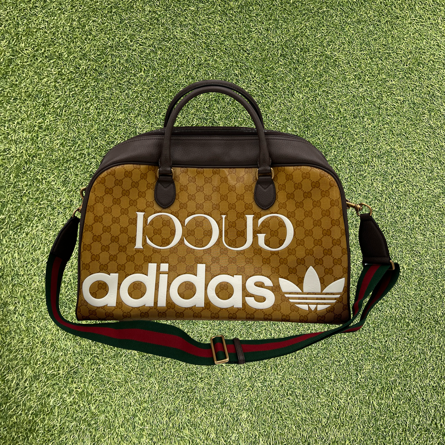 Gucci x Adidas Large Duffle Bag Beige/Brown X12550