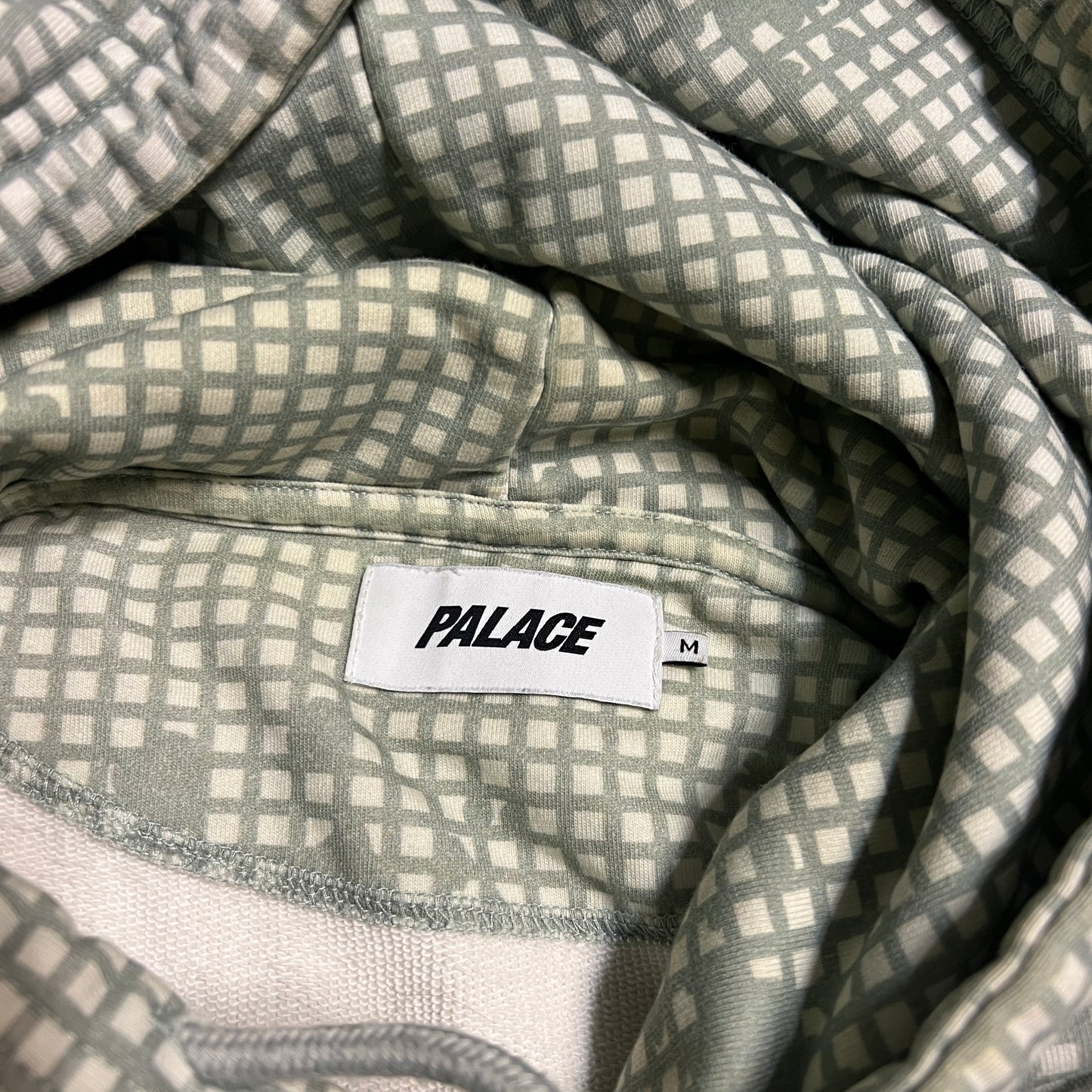 Palace Tri Ferg Grid Green Tan Hoodie Size Medium USED x13173