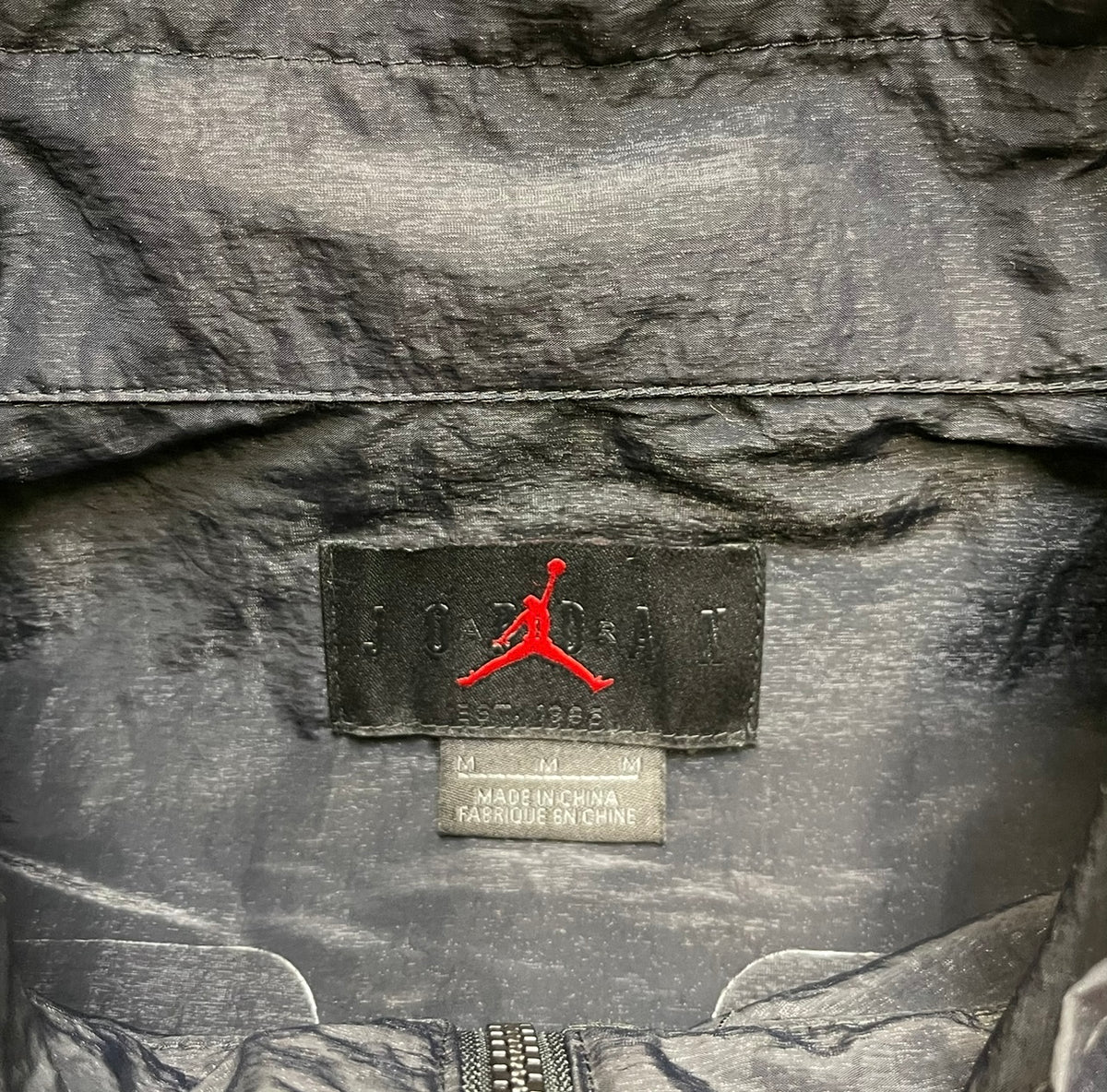 Off White x Jordan Woven Black Jacket Size Medium USED x12453