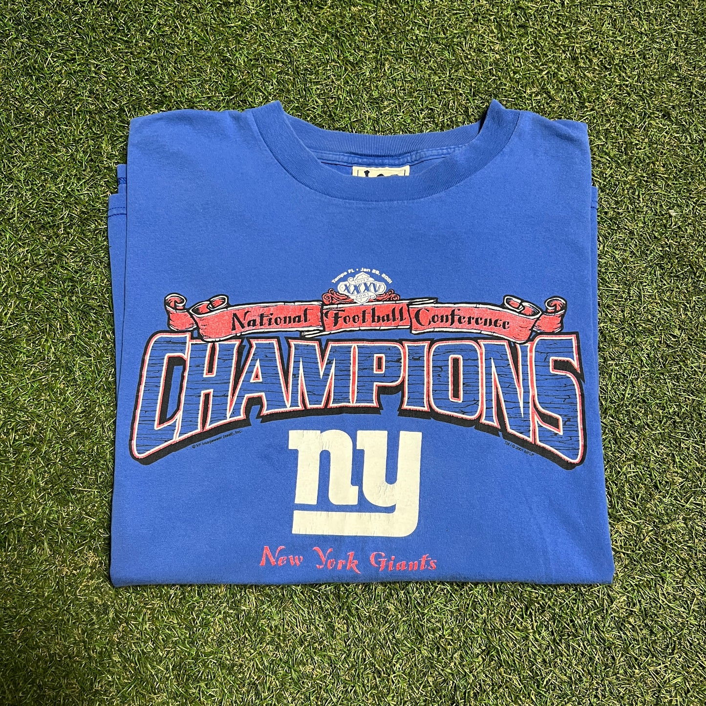 2001 Tampa National Football Conference Champions NY Giants Size XXL USED v14701