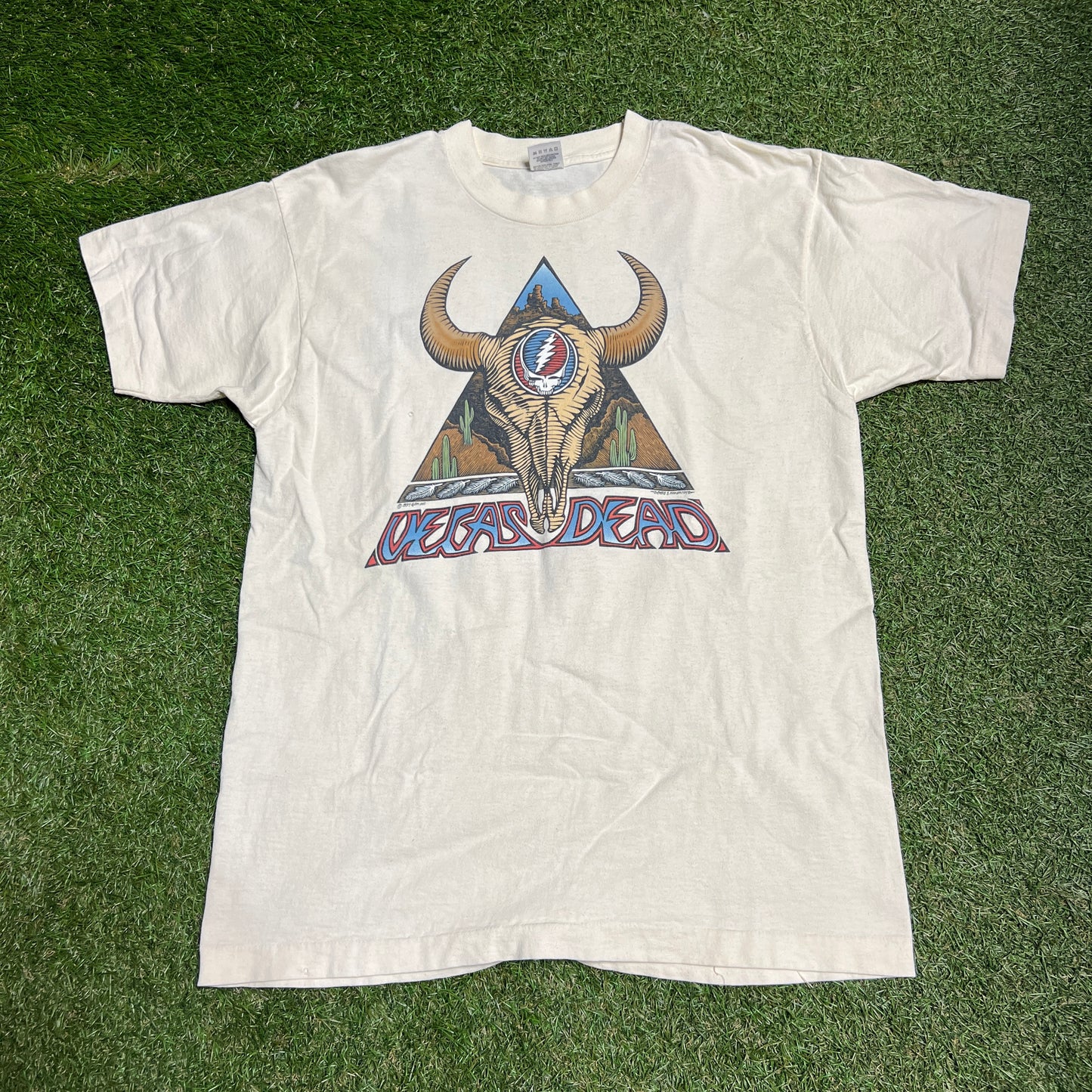 1994 grateful dead vegas head tee white Size Large USED v13951