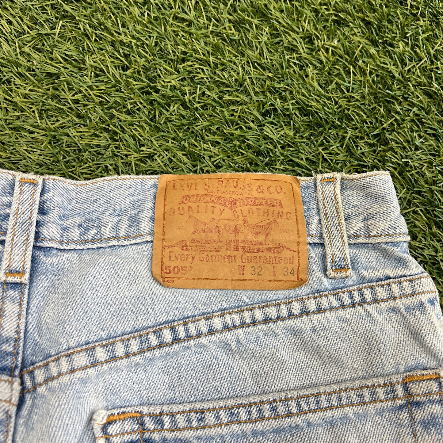 Levi 505s Red Tab Light Blue Jeans Size 32x34 USED v14758