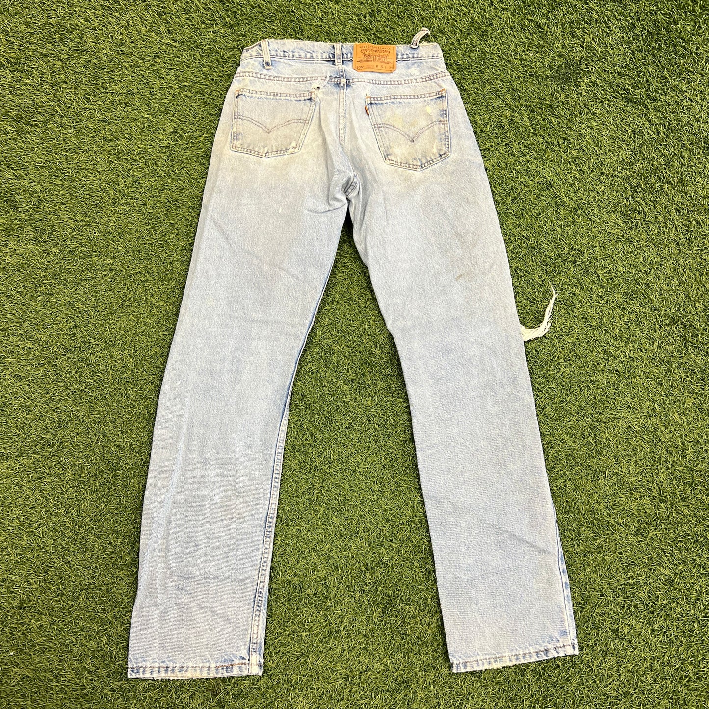 Levi 505s Orange Tab Light Blue Jeans Size 31x34 USED v14752
