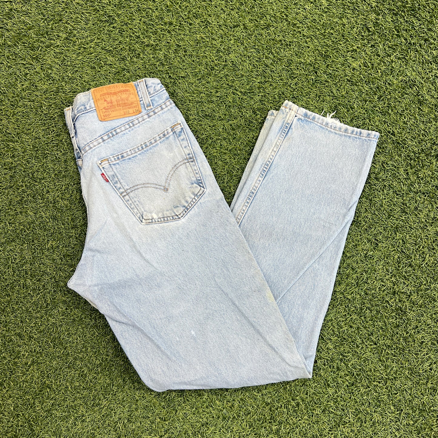 Levi 505s Red Tab Light Blue Jeans Size 32x34 USED v14756