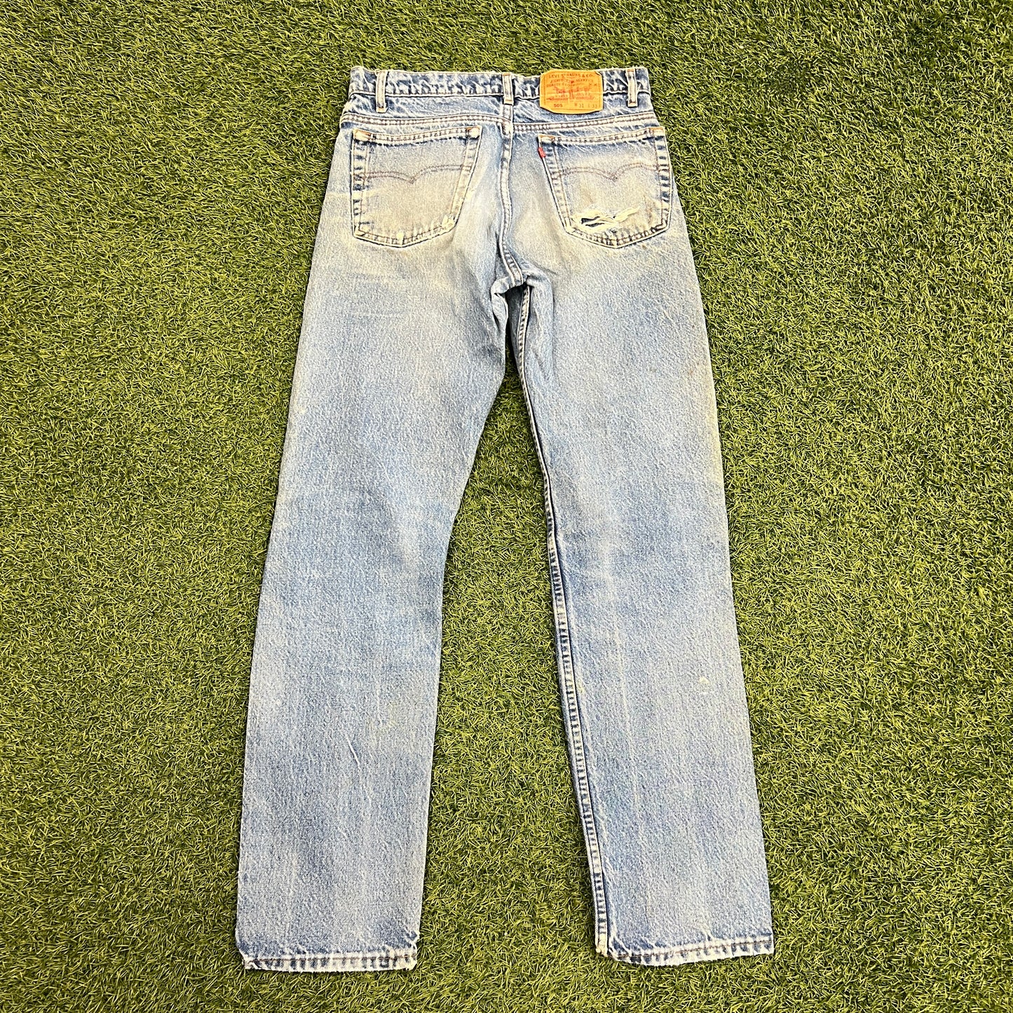 Levi 505s Red Tab Blue Jeans Size 31x33 USED v14755