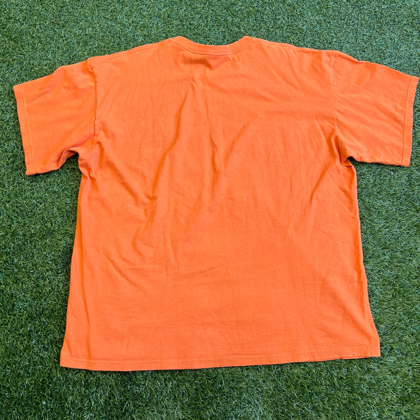 Y2K Nike Silver Tag Orange Tee/Black Spellout Logo Size XL USED v15751