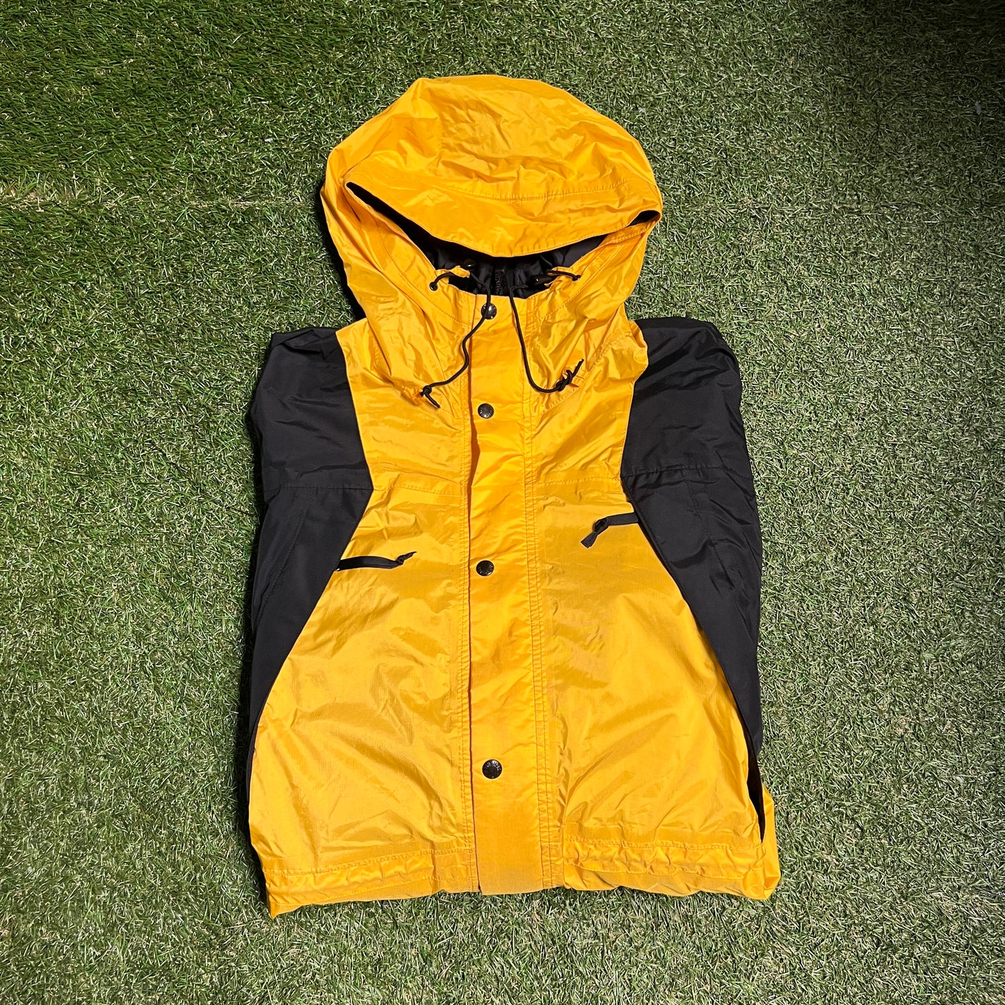 The North Face Goretex Yellow Zip Up Light Jacket Size Large USED v13941