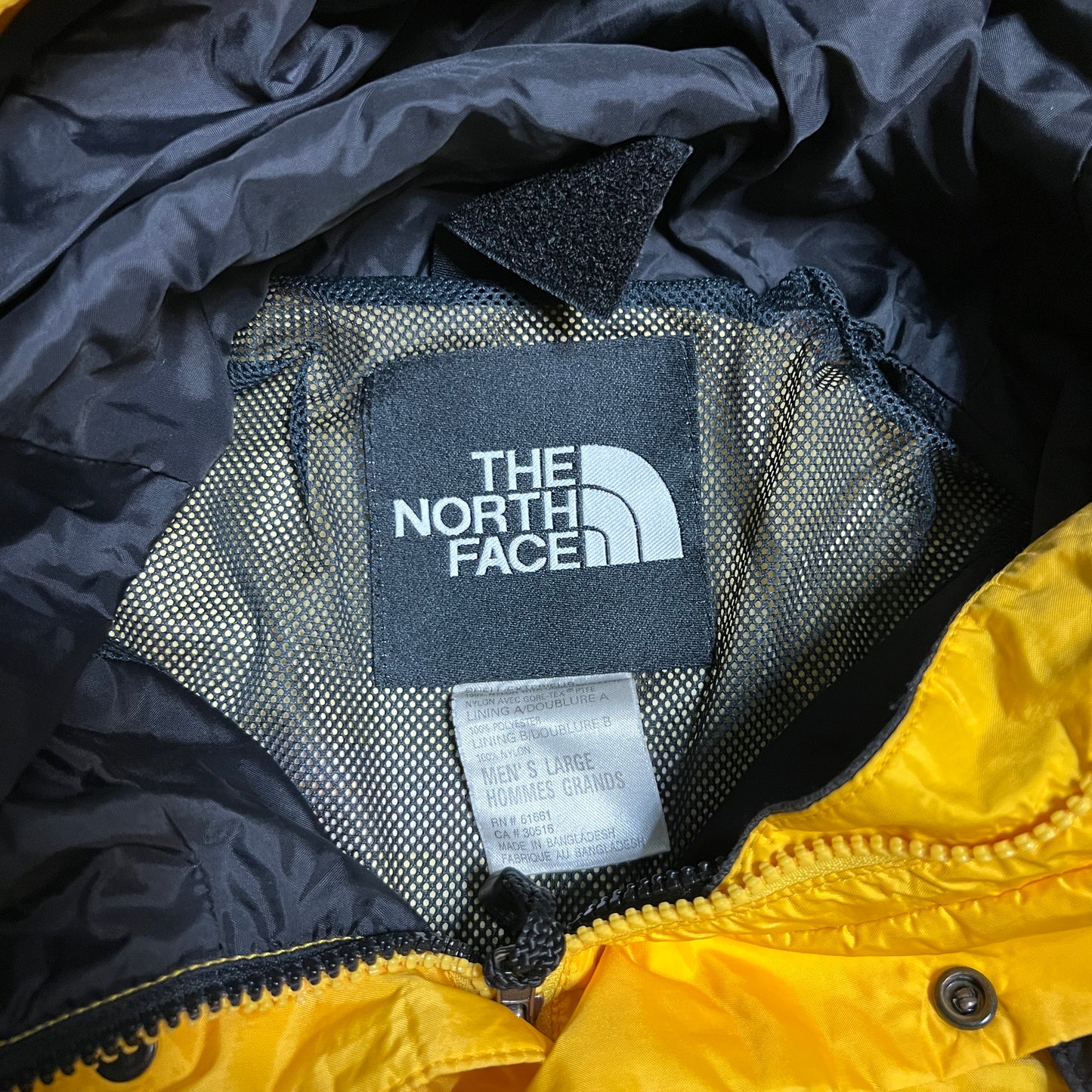 The North Face Goretex Yellow Zip Up Light Jacket Size Large USED v13941