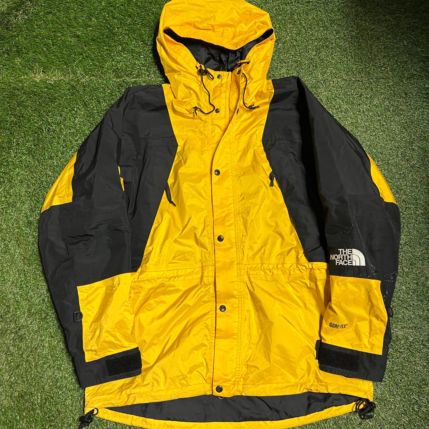The North Face Goretex Yellow Zip Up Light Jacket Size Large USED v13941