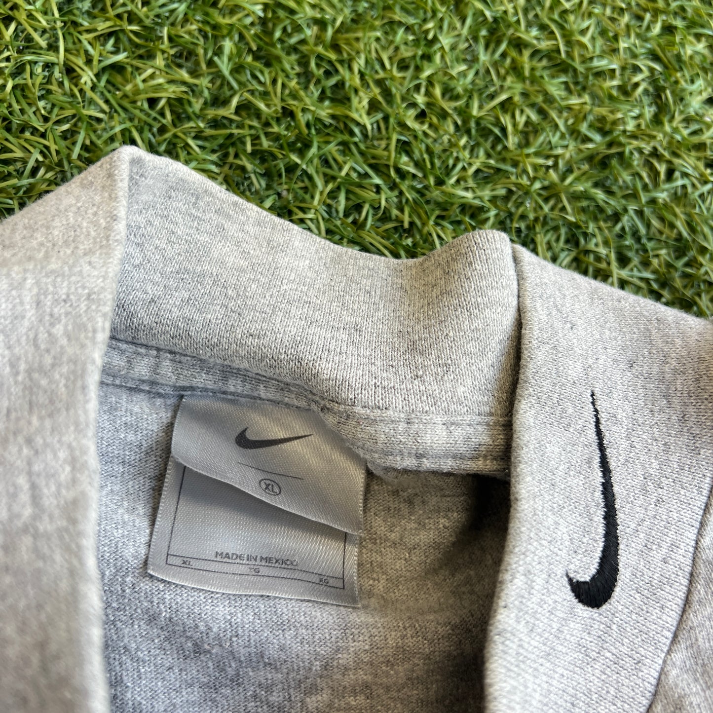Y2K Nike Silver Tag Grey Mockneck Longsleeve Size XL USED v15739