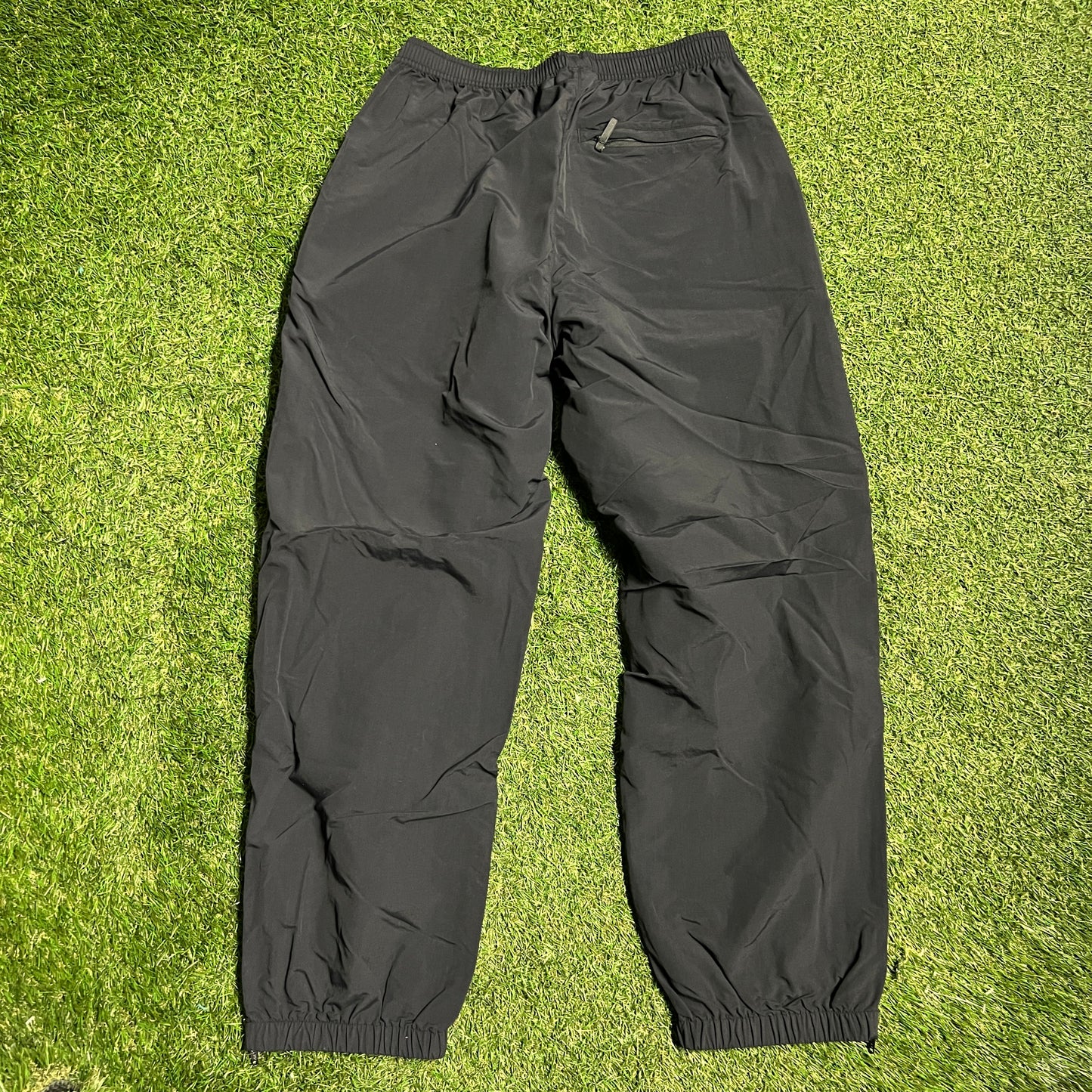 Supreme Side Text Logo Black Track Pants Size Medium USED x11381