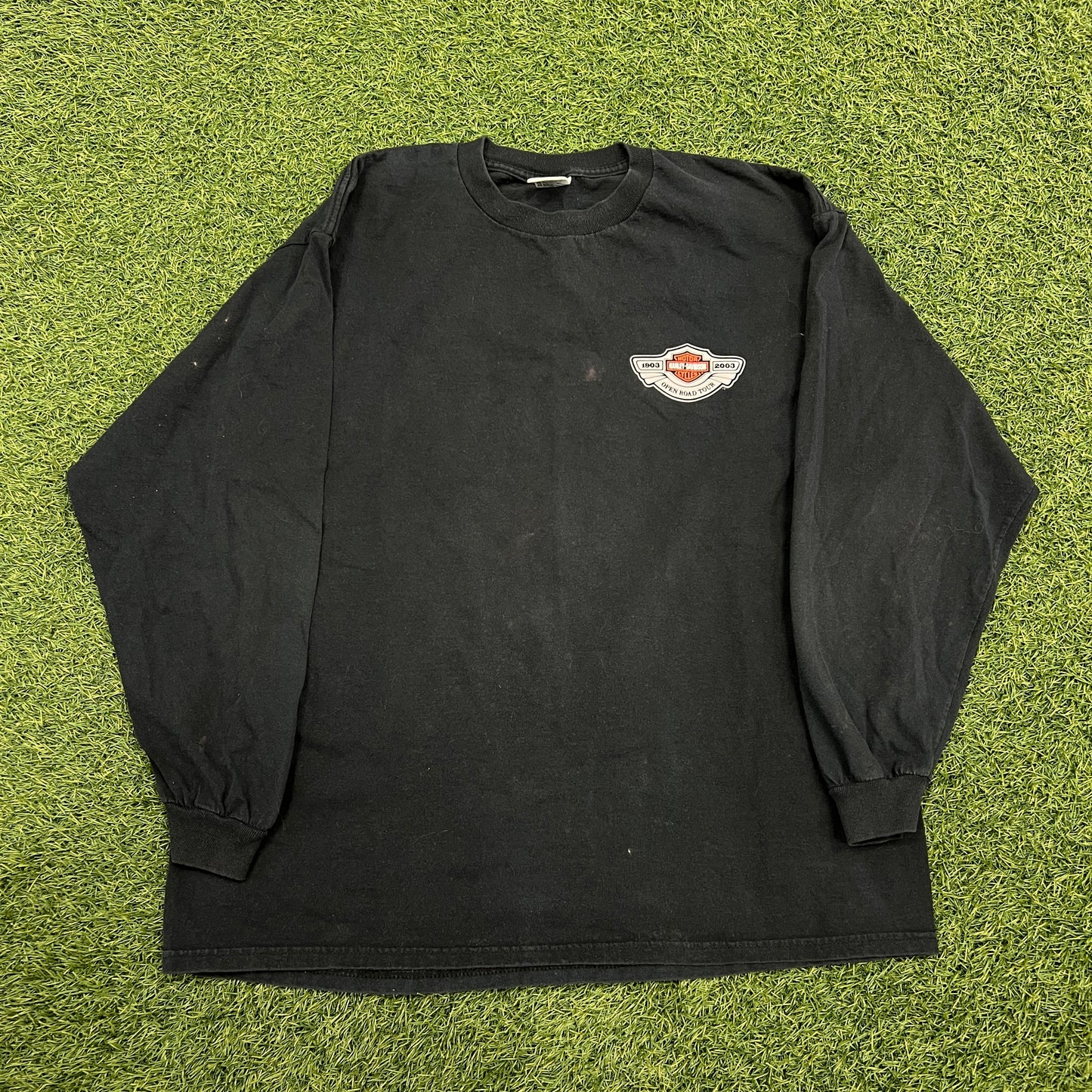 2002 Harley Davidson 1 Big Party Black Long Sleeve Size XL USED v14723