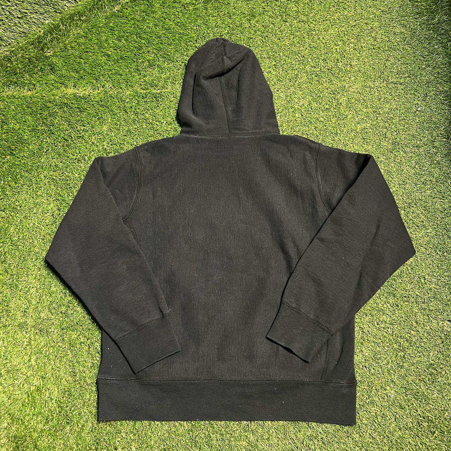 Supreme Stripped S Logo Black Hoodie Size Medium USED x11357