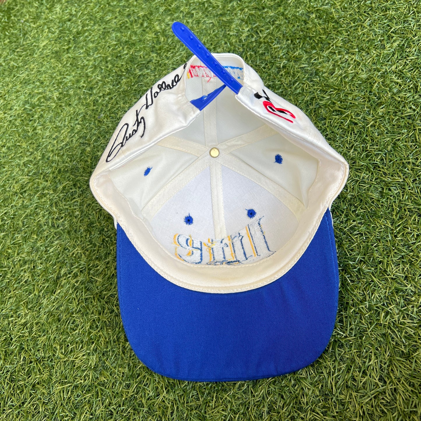 1990s Miller Lite Rusty Wallace Checkered Brim Hat One Size USED v15767