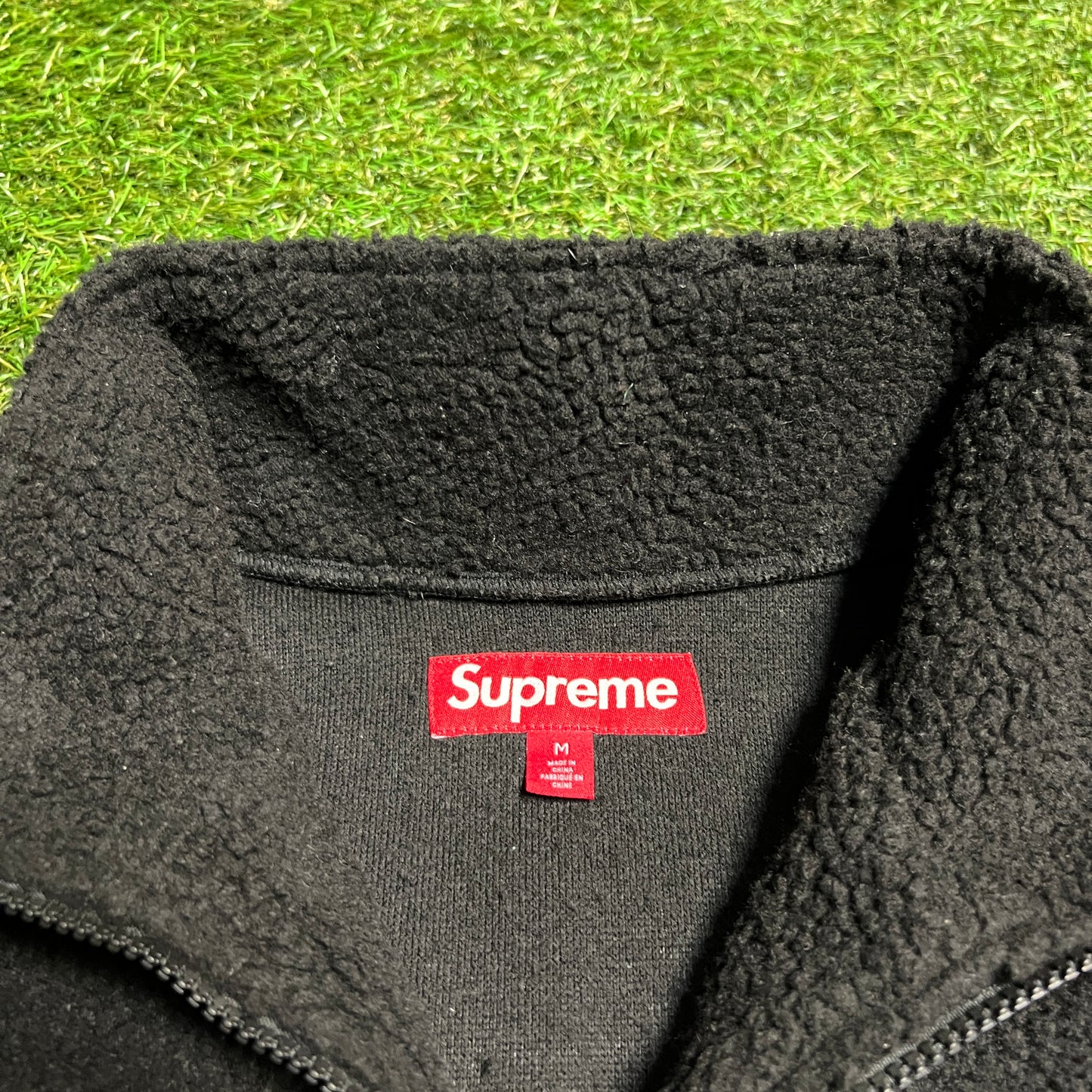 Supreme FW23 Arc Half Zip Fleece Pullover black Size Medium USED x11439