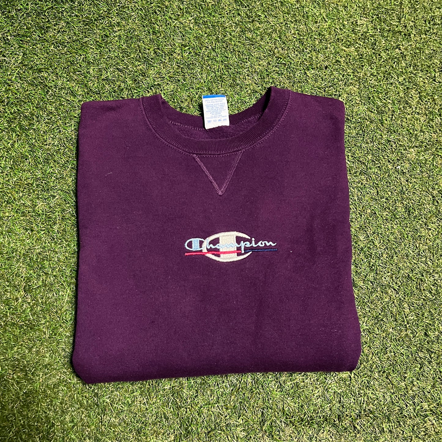 1990s Champion Purple Crewneck Size Large USED v15775