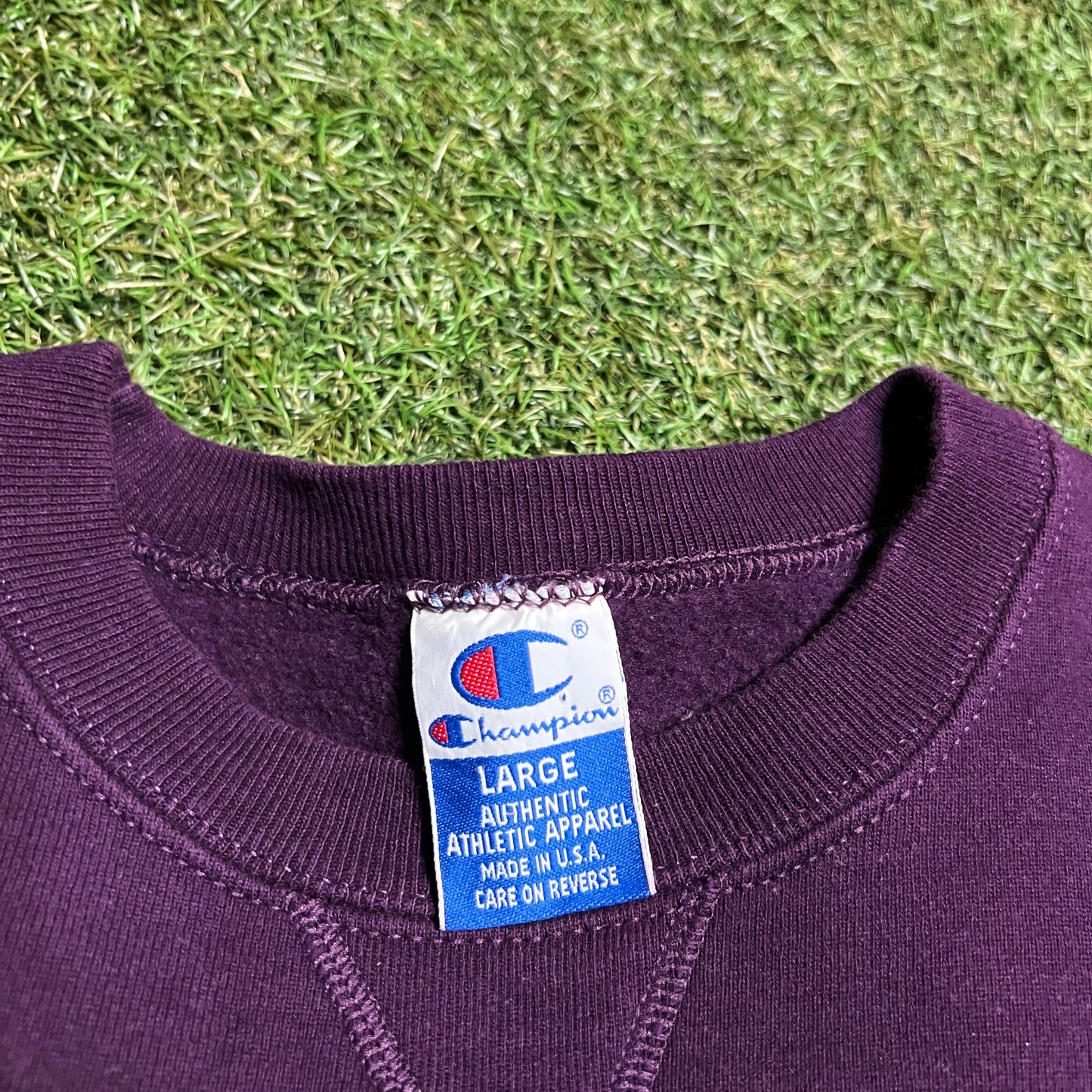 1990s Champion Purple Crewneck Size Large USED v15775